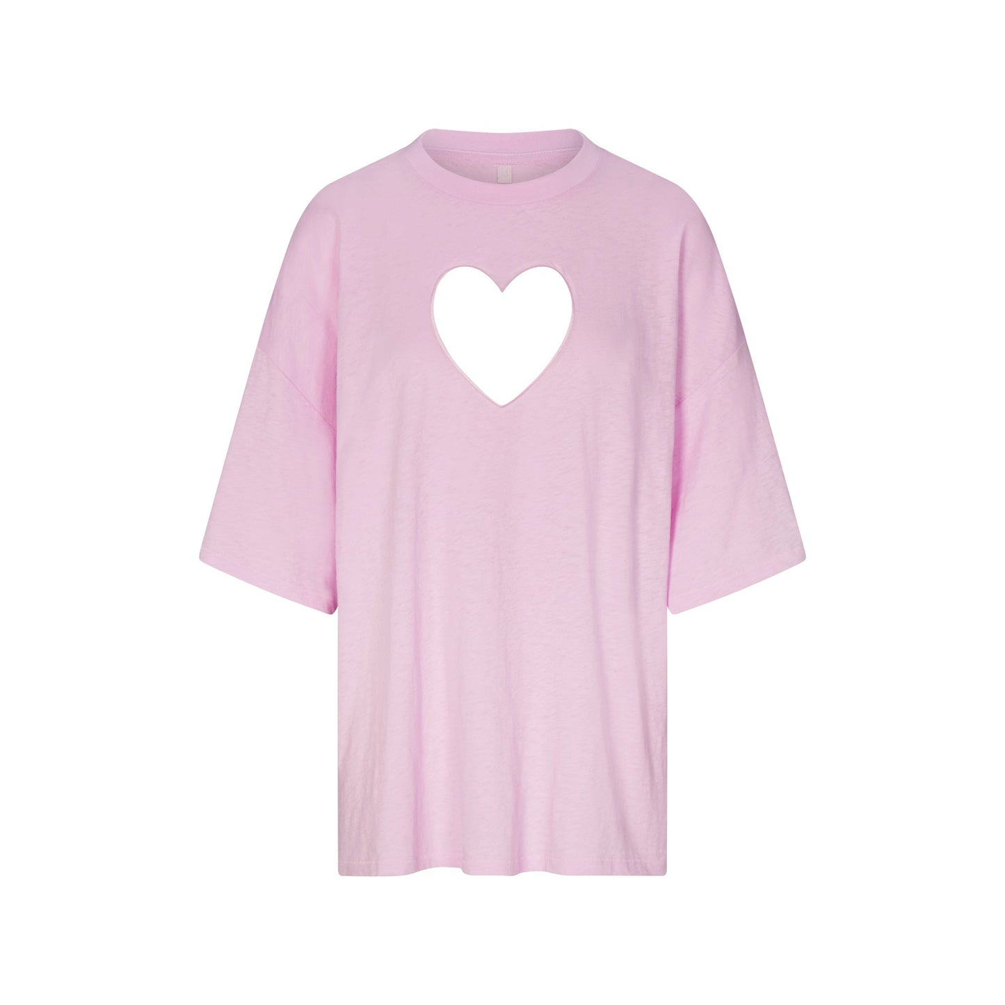 WORN IN JERSEY HEART OVERSIZED T-SHIRT | BABY PINK