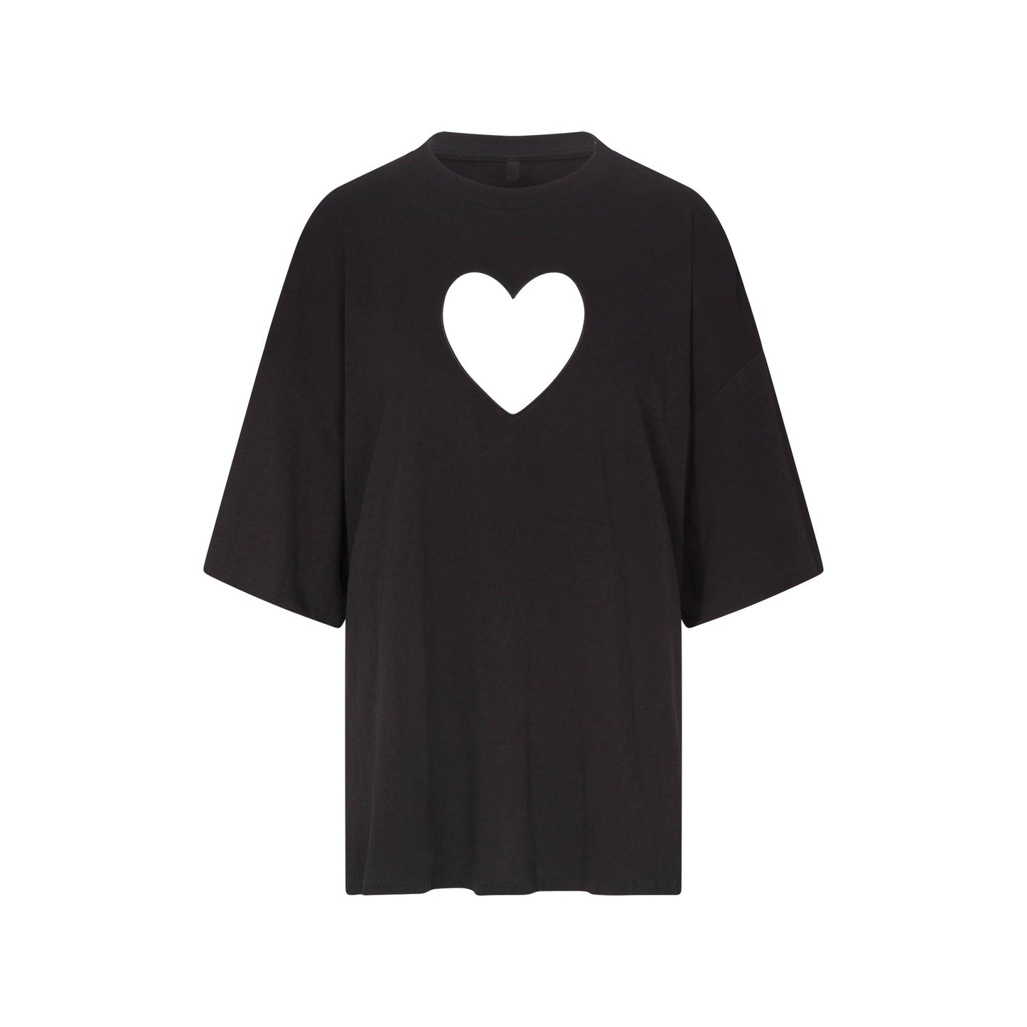 WORN IN JERSEY HEART OVERSIZED T-SHIRT | WASHED ONYX