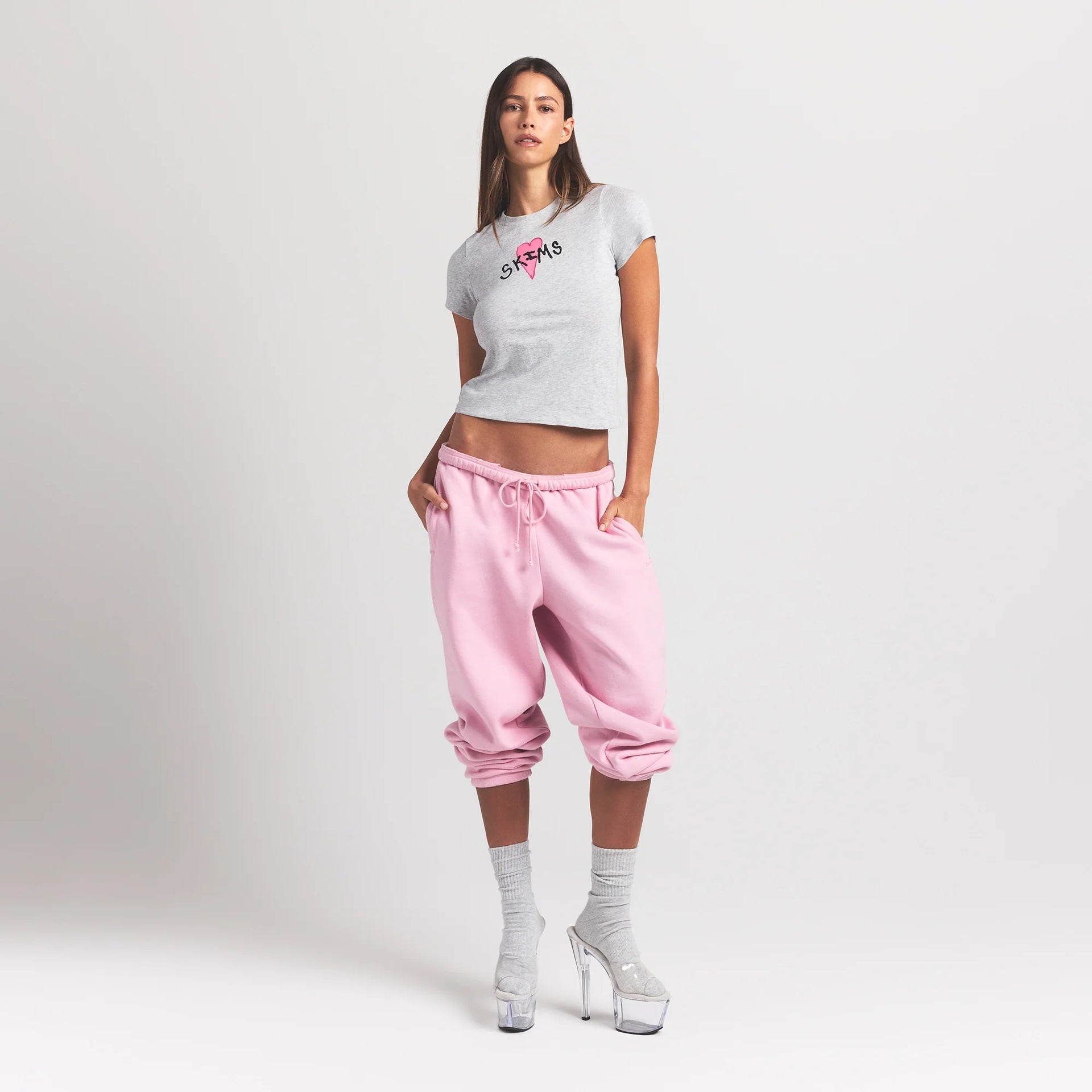 WORN IN JERSEY T-SHIRT | LIGHT HEATHER GREY SKIMS HEART