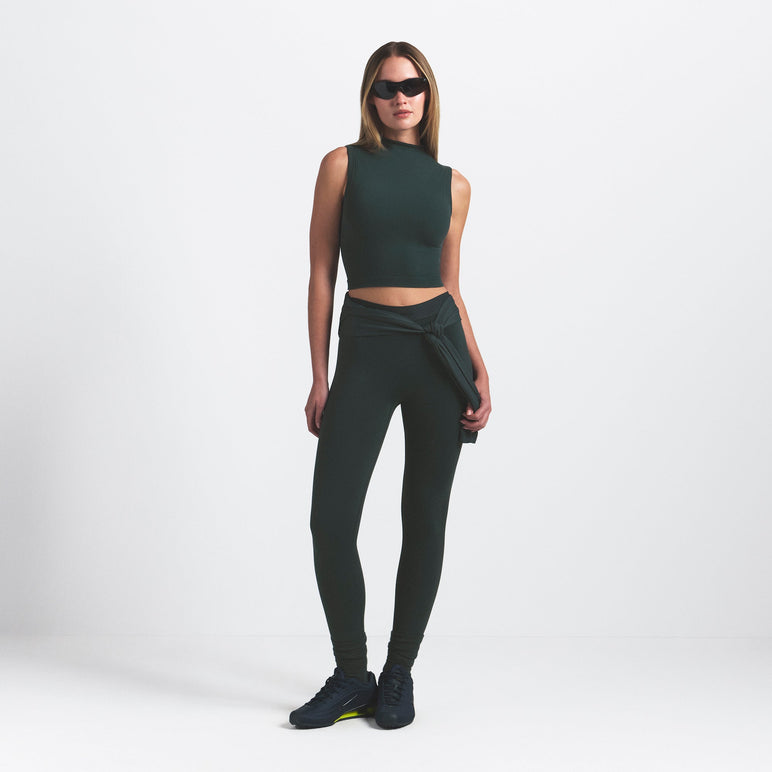 NikeSKIMS VINTAGE SEAMLESS MOCK NECK BRA TOP | DARK TEAL