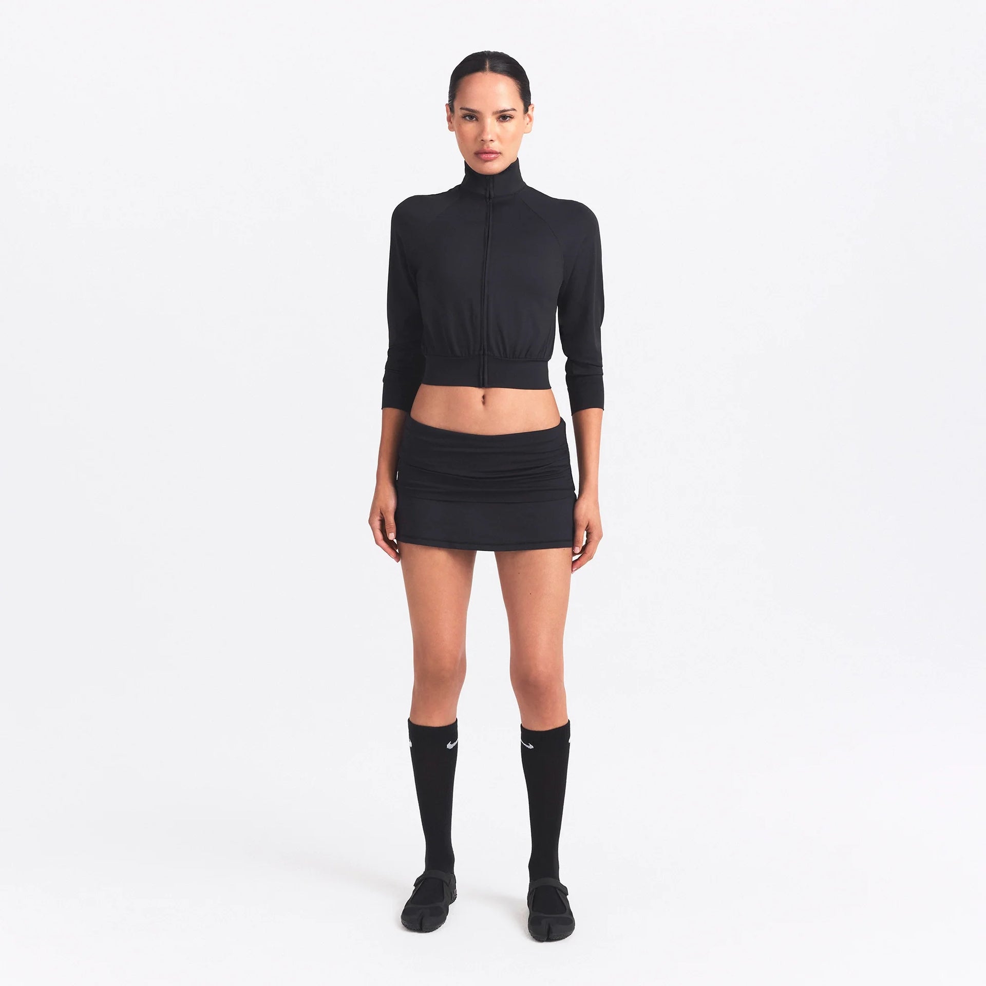 NikeSKIMS AIRY CROPPED TRACK JACKET | OBSIDIAN