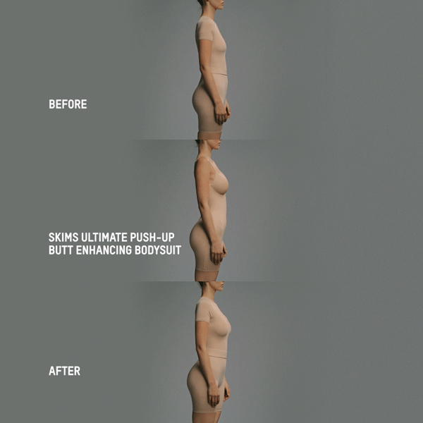 SKIMS ULTIMATE BODY PUSH-UP BUTT ENHANCING PADDED MID THIGH BODYSUIT | CLAY