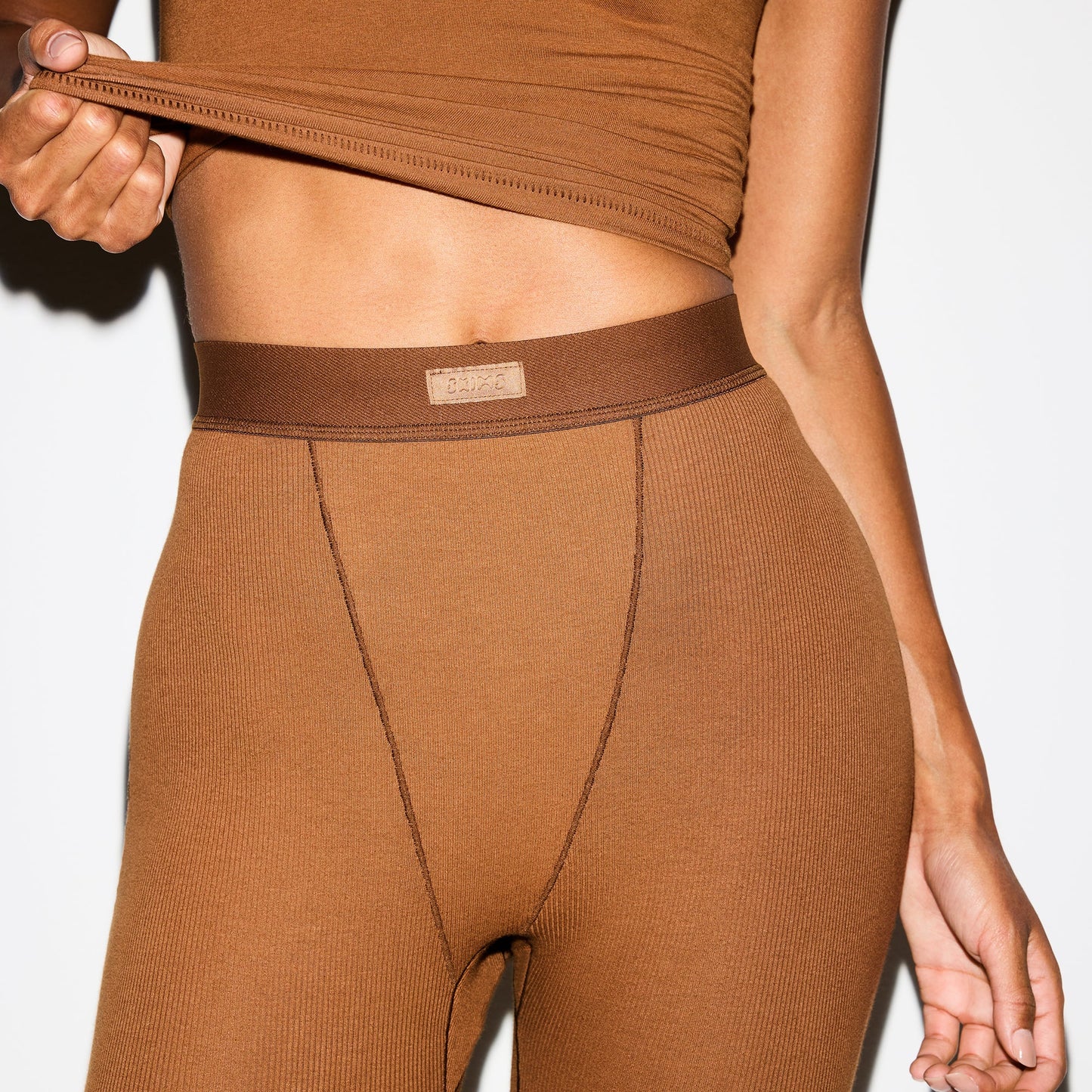 COTTON RIB LEGGING | CHAI