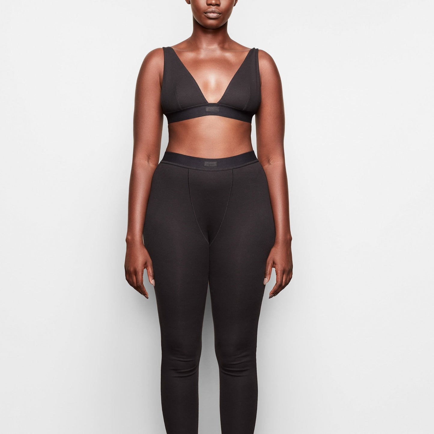 COTTON RIB LEGGING | SOOT