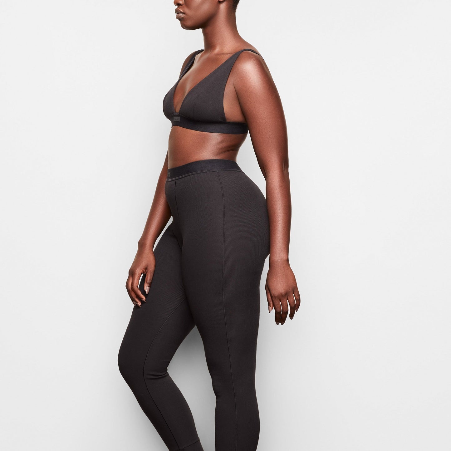 COTTON RIB LEGGING | SOOT