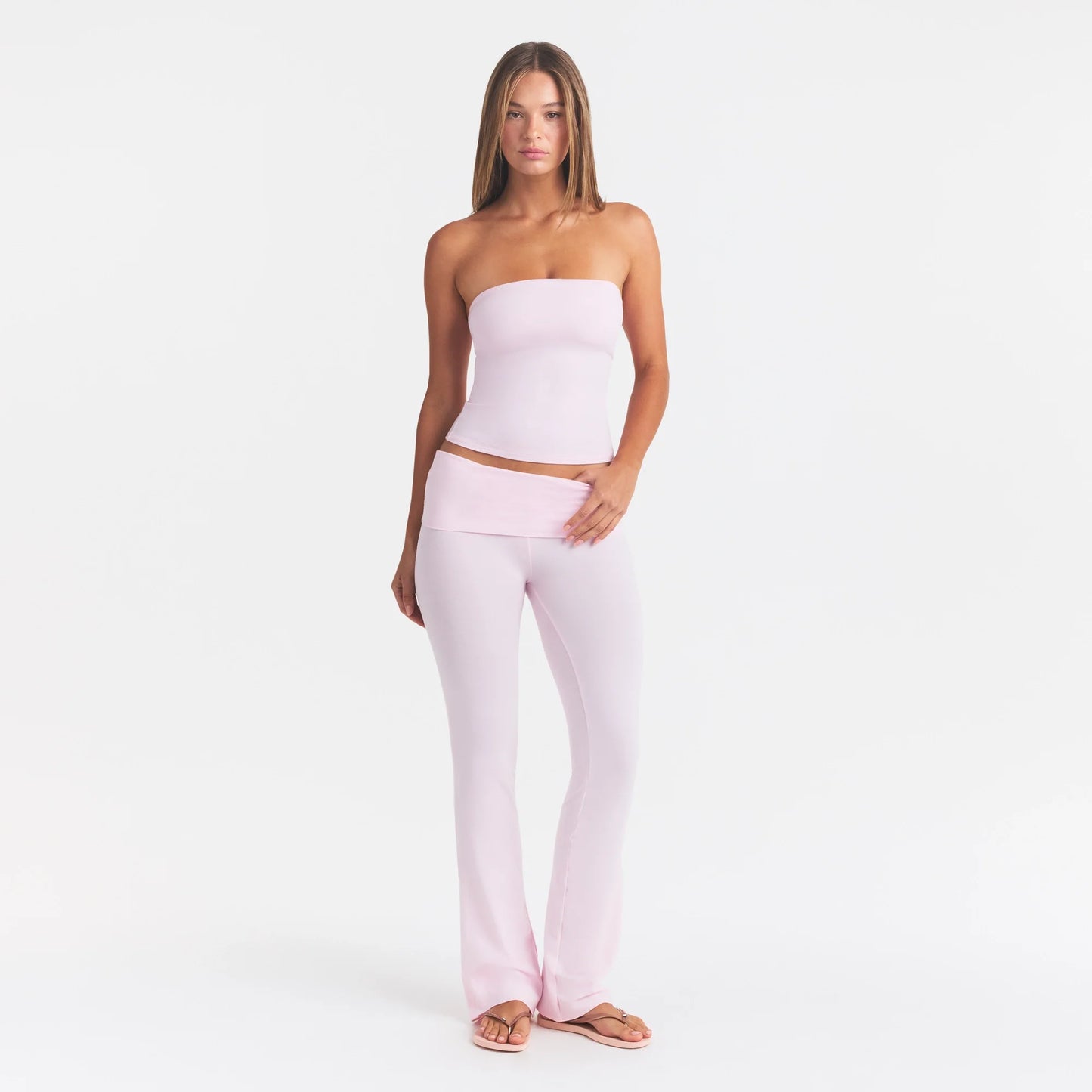COTTON JERSEY FOLDOVER PANT | CHERRY BLOSSOM