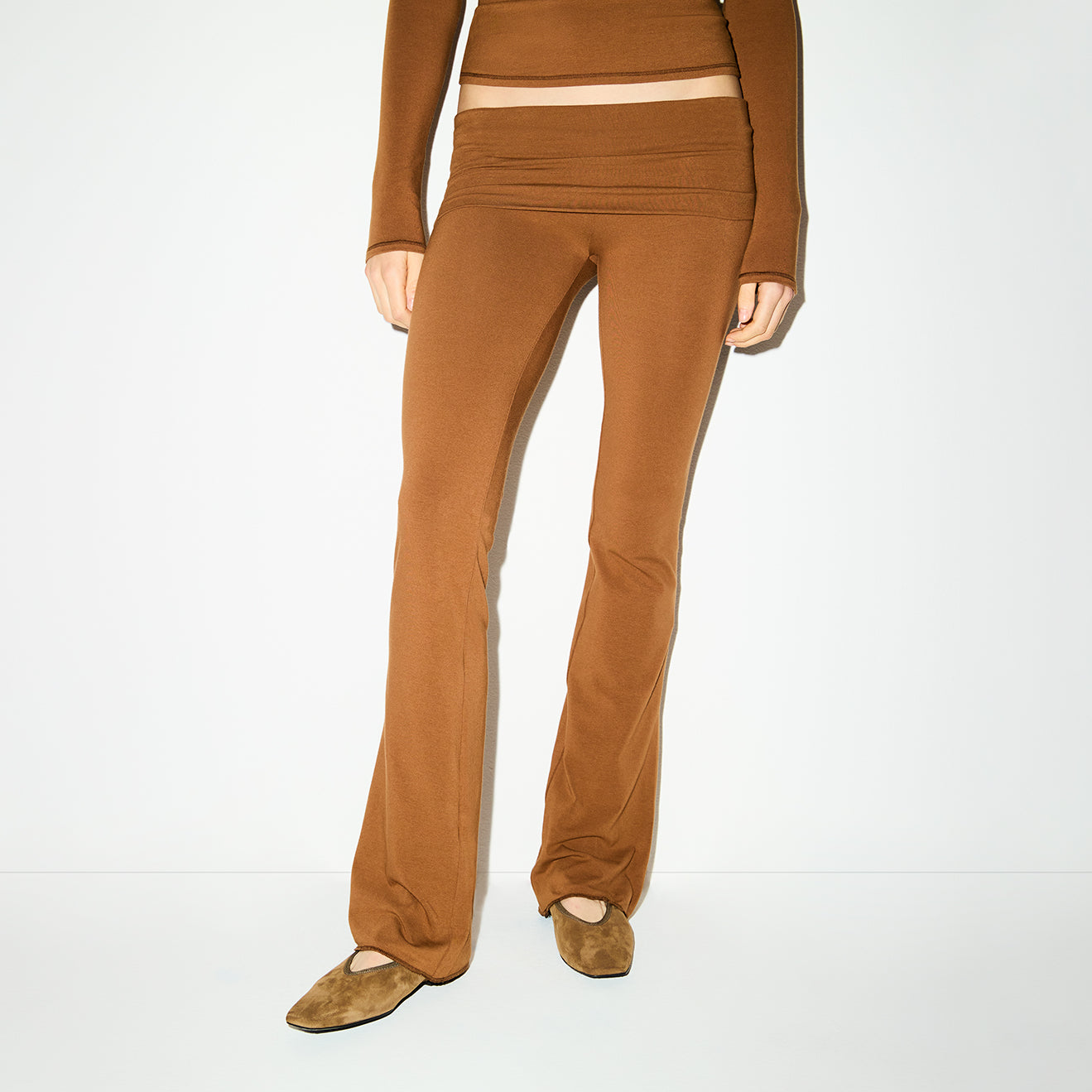 COTTON JERSEY FOLDOVER PANT | CHAI