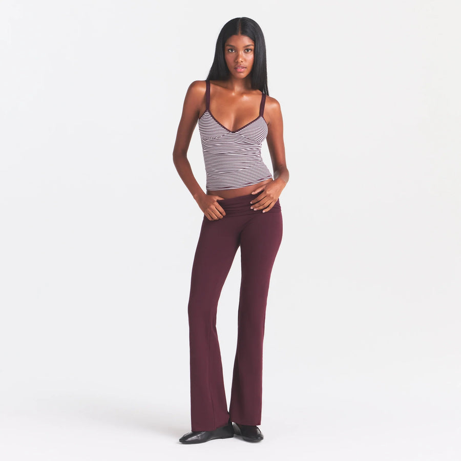 COTTON JERSEY FOLDOVER PANT | CURRANT