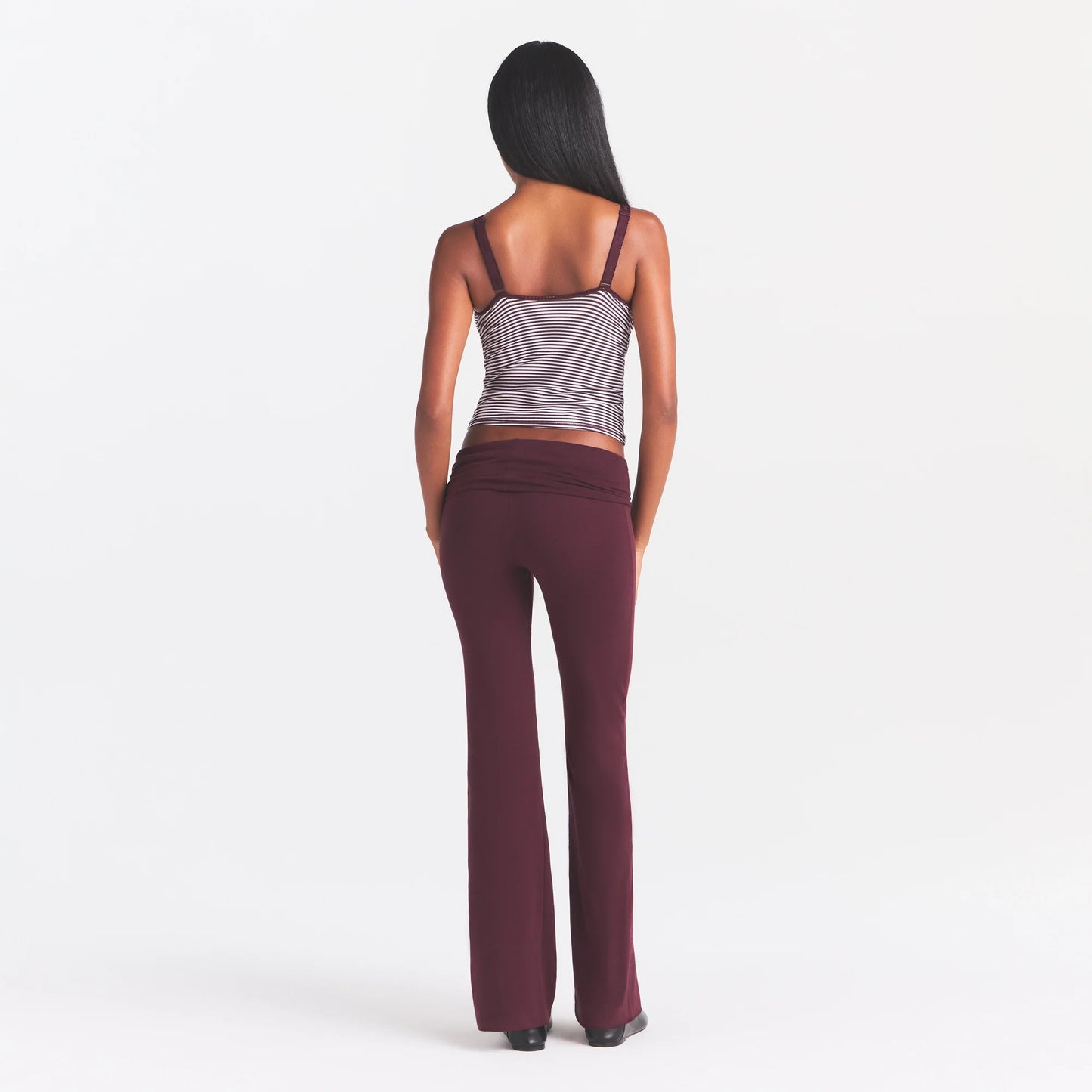 COTTON JERSEY FOLDOVER PANT | CURRANT