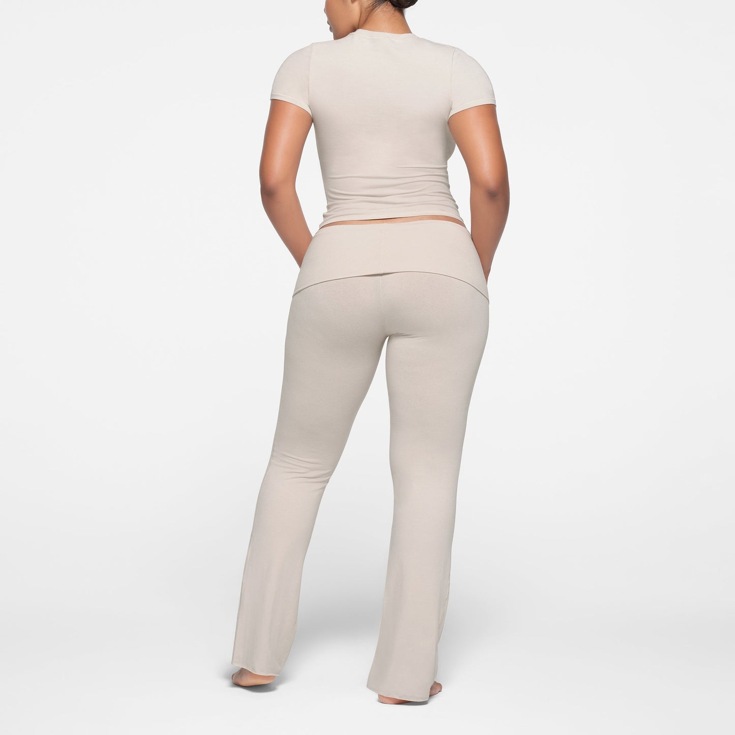 COTTON JERSEY FOLDOVER PANT | STONE
