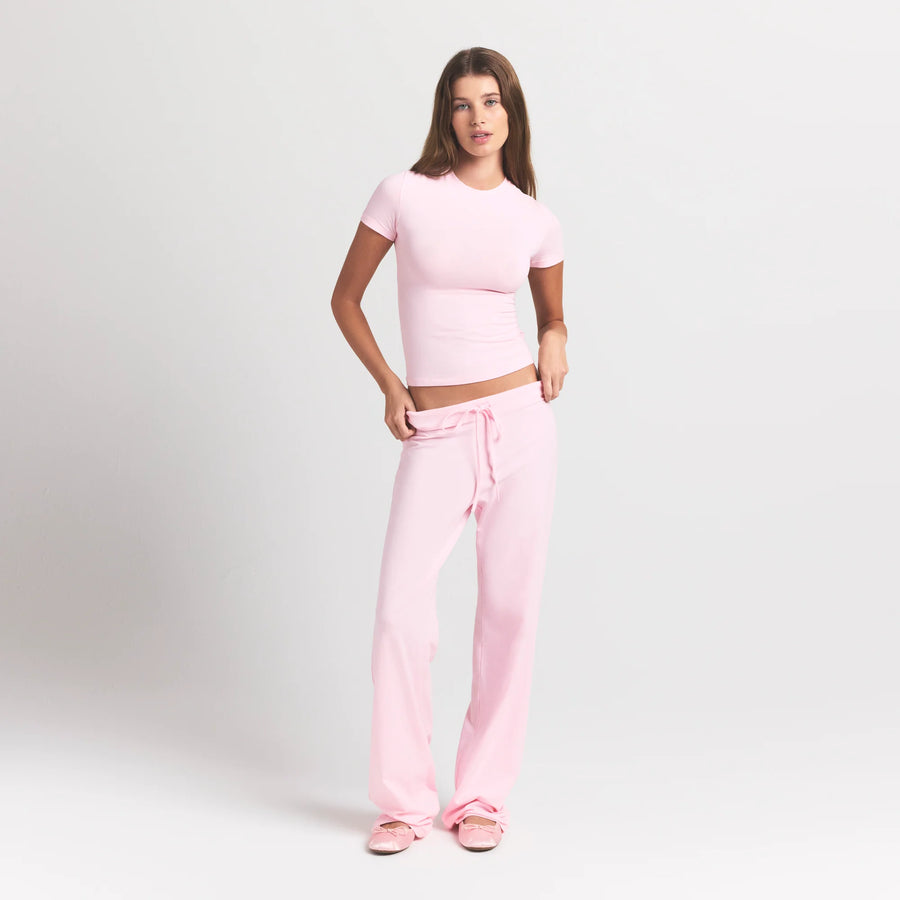 COTTON JERSEY STRAIGHT LEG PANT | CHERRY BLOSSOM