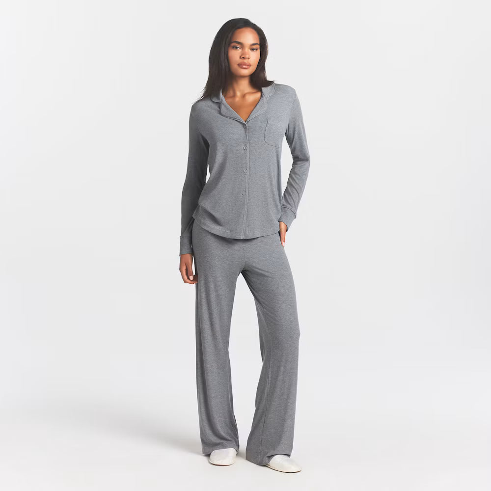 SOFT LOUNGE LONG SLEEP SET | HEATHER GREY