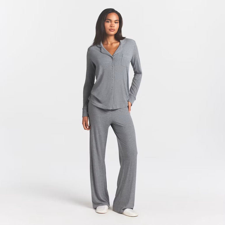 SOFT LOUNGE LONG SLEEP SET | HEATHER GREY