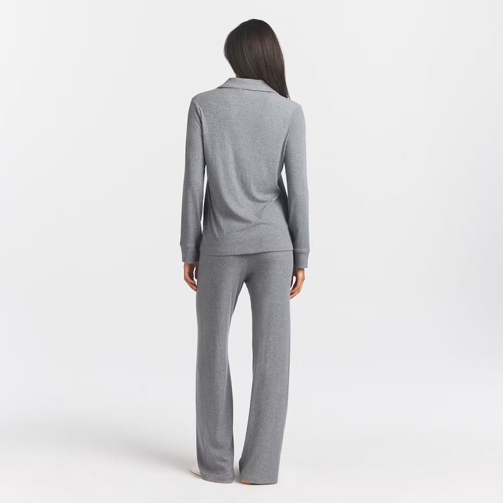 SOFT LOUNGE LONG SLEEP SET | HEATHER GREY