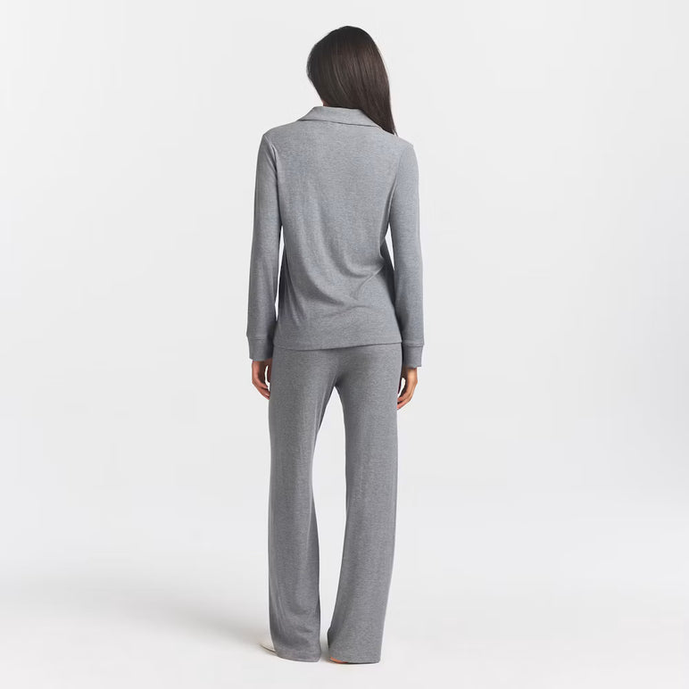 SOFT LOUNGE LONG SLEEP SET | HEATHER GREY