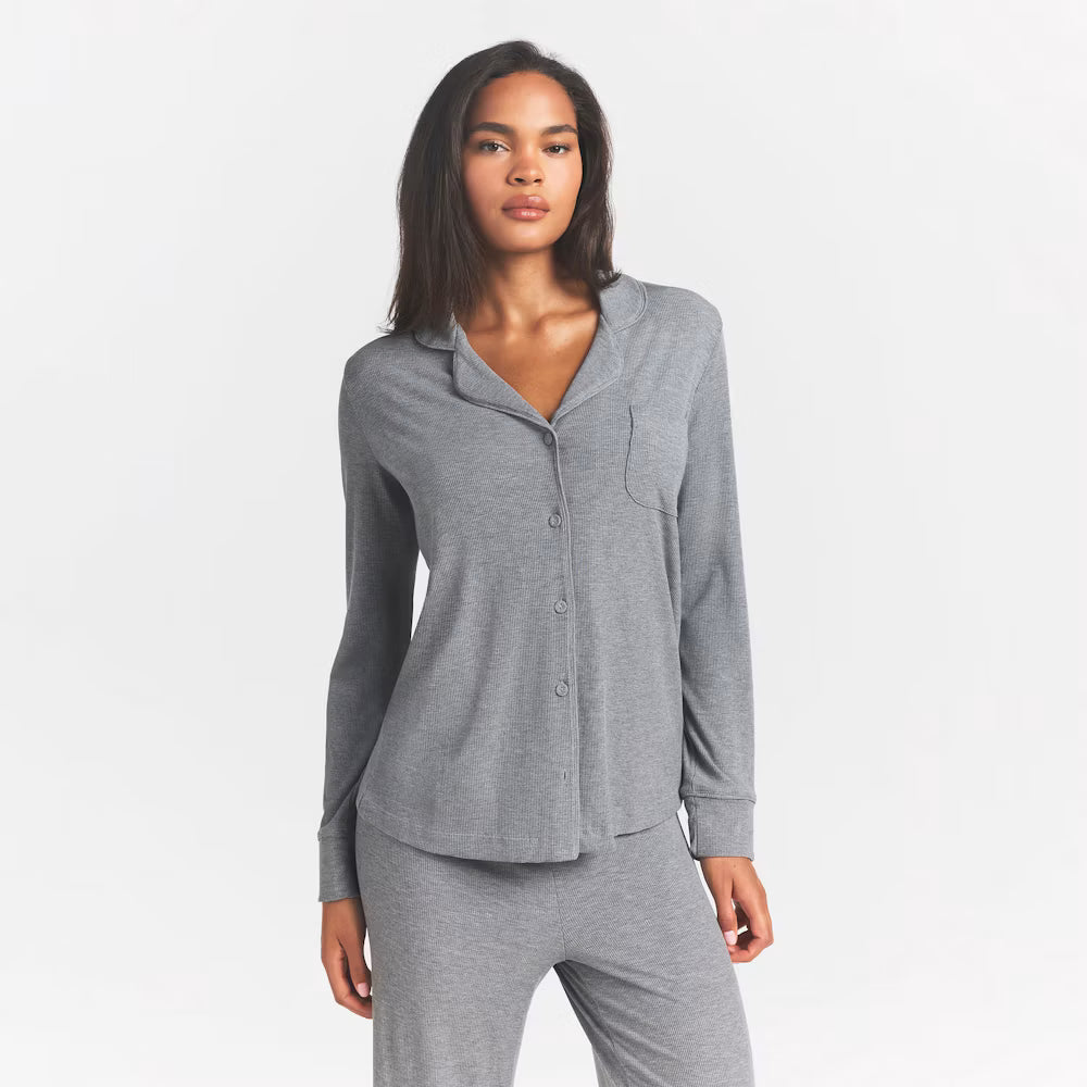 SOFT LOUNGE LONG SLEEP SET | HEATHER GREY