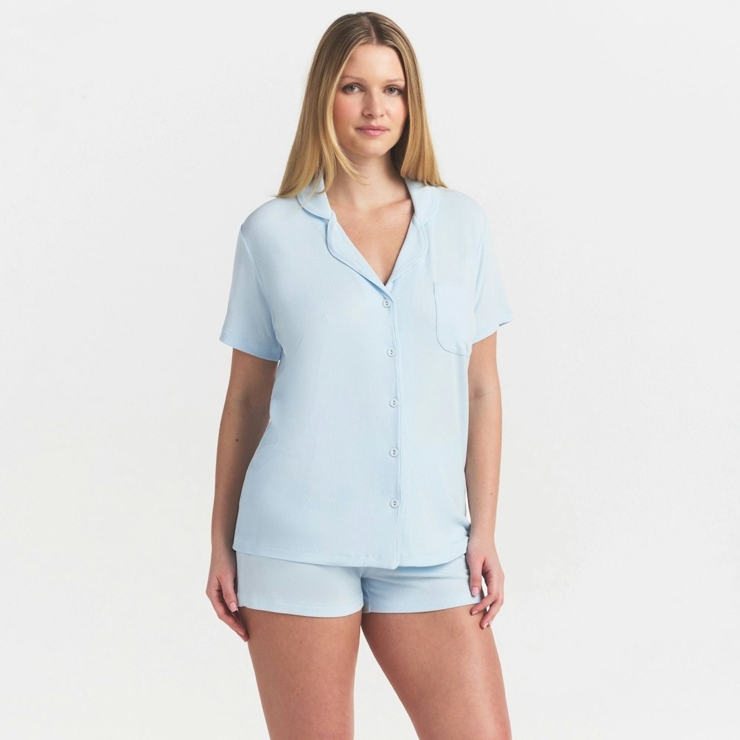 SOFT LOUNGE SHORT SLEEP SET | BABY BLUE