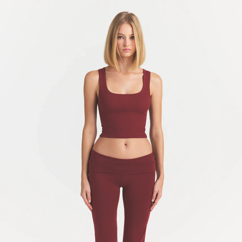 COTTON RIB TANK | MERLOT