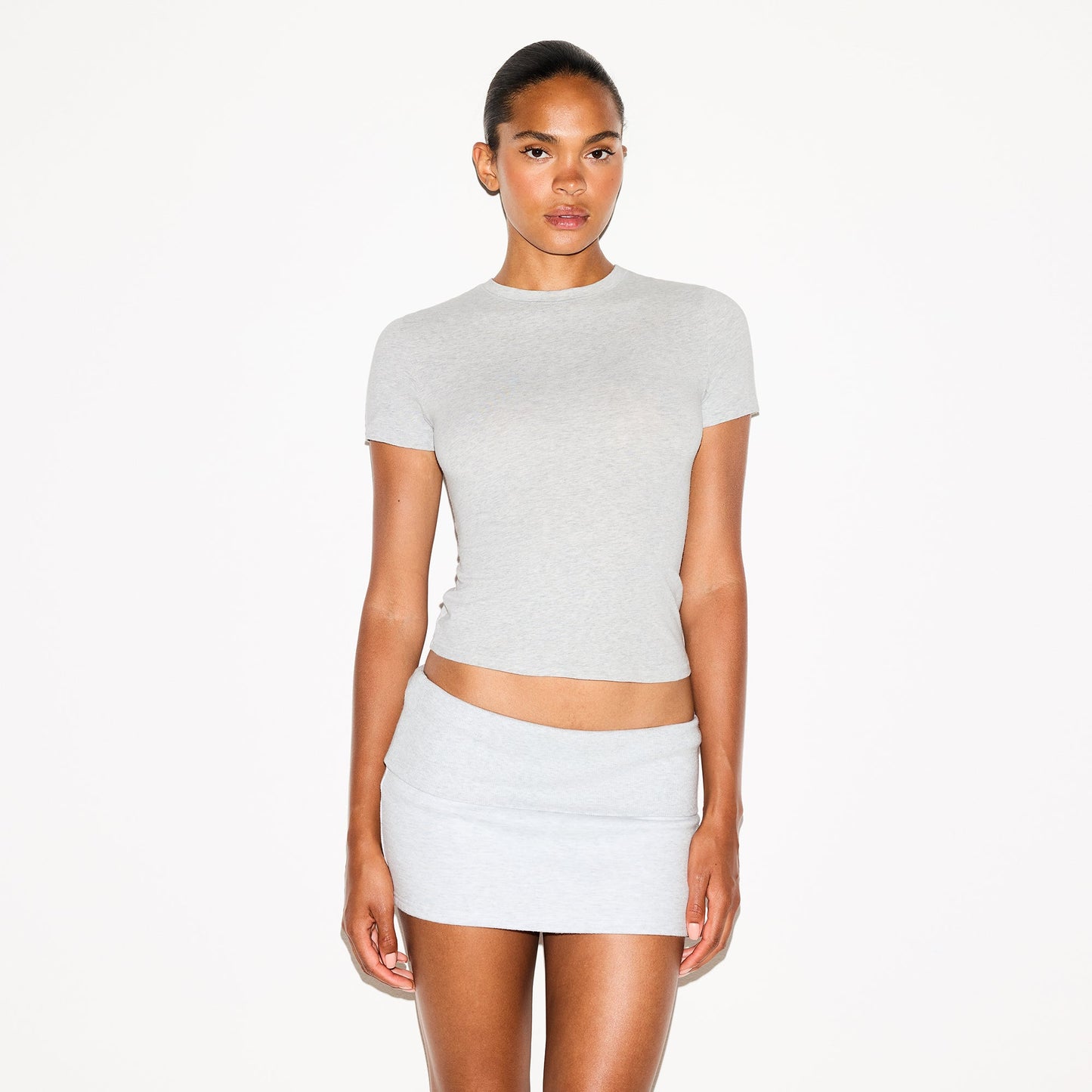 COTTON JERSEY T-SHIRT | LIGHT HEATHER GREY