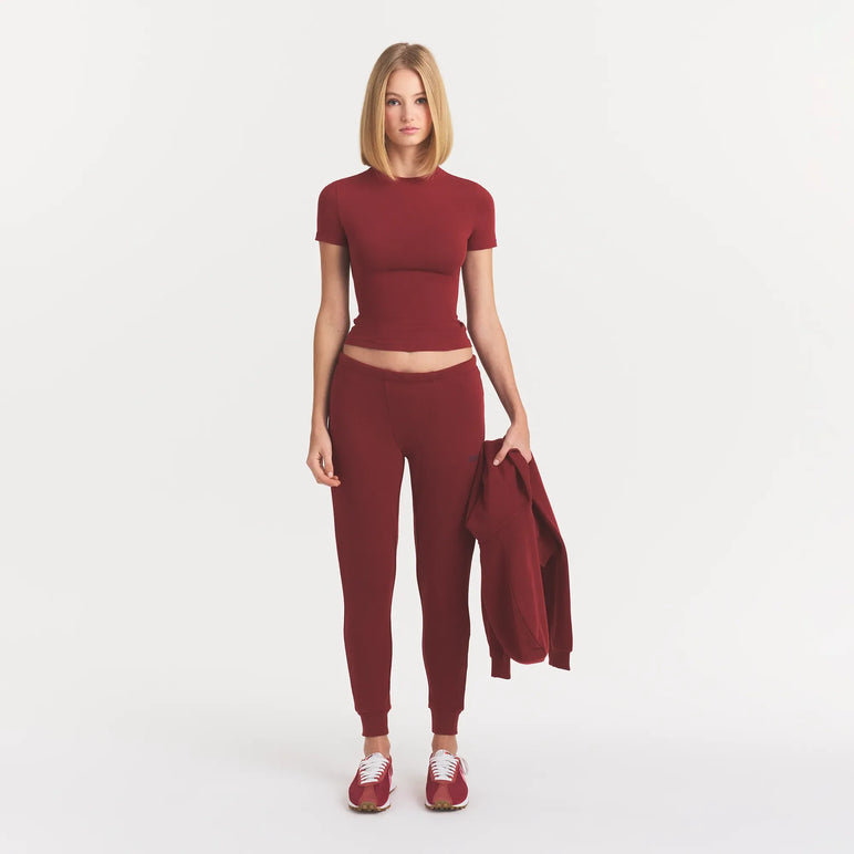 COTTON JERSEY T-SHIRT | MERLOT