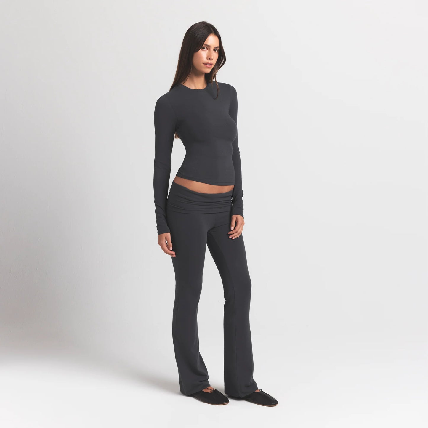 COTTON JERSEY LONG SLEEVE T-SHIRT | ASH