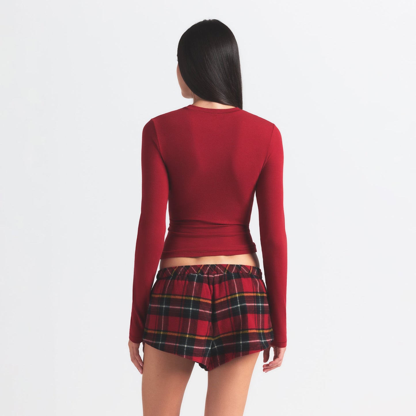 COTTON JERSEY LONG SLEEVE T-SHIRT | BRICK