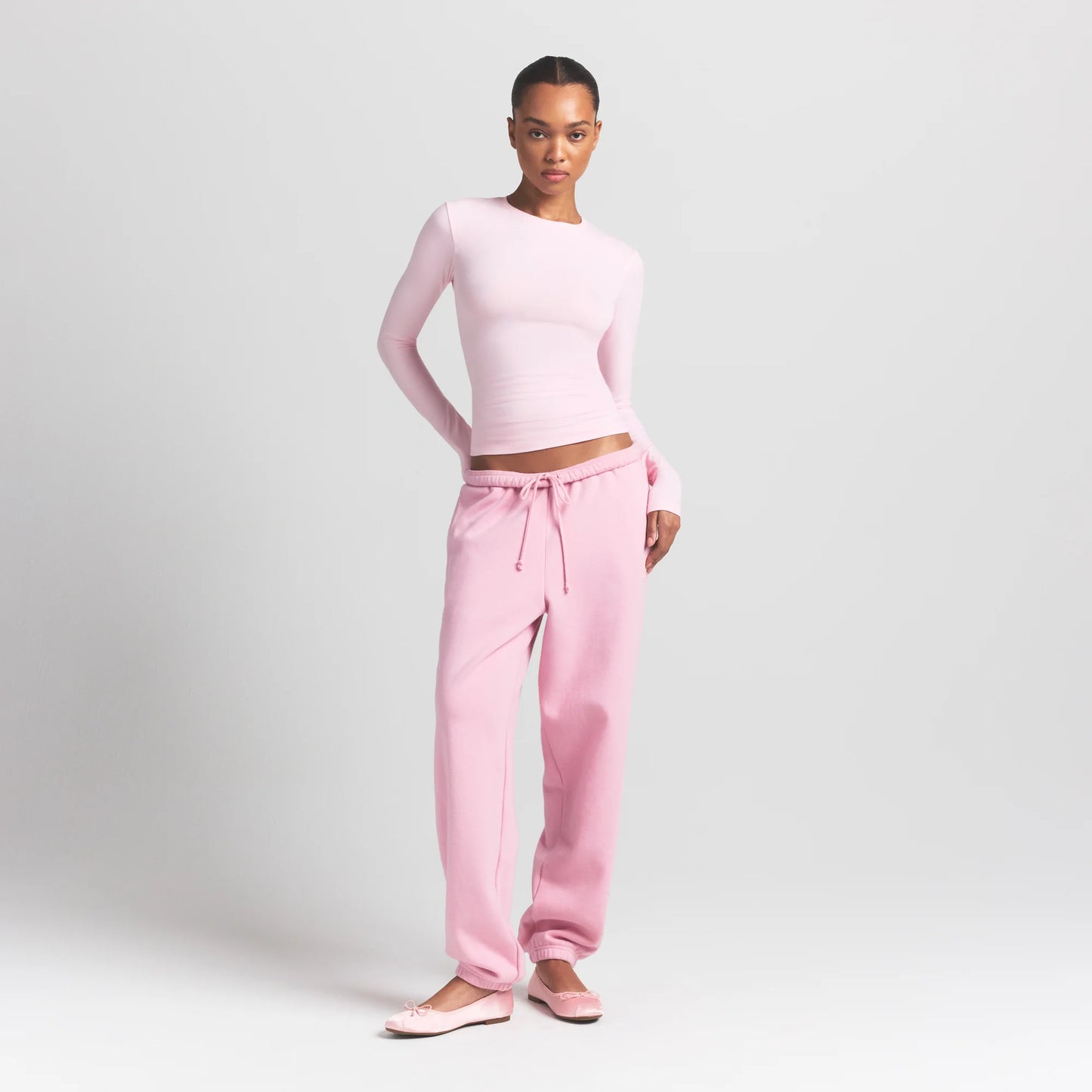 COTTON JERSEY LONG SLEEVE T-SHIRT | CHERRY BLOSSOM