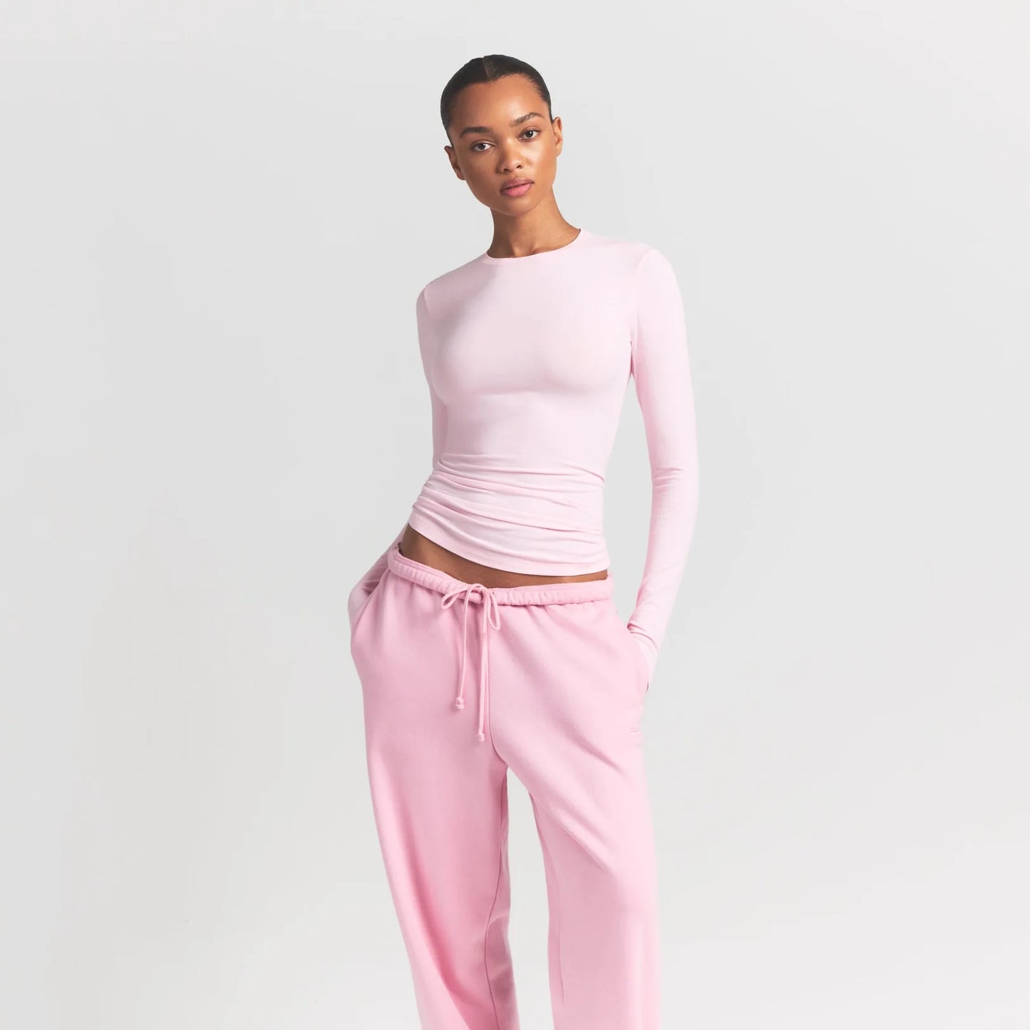 COTTON JERSEY LONG SLEEVE T-SHIRT | CHERRY BLOSSOM