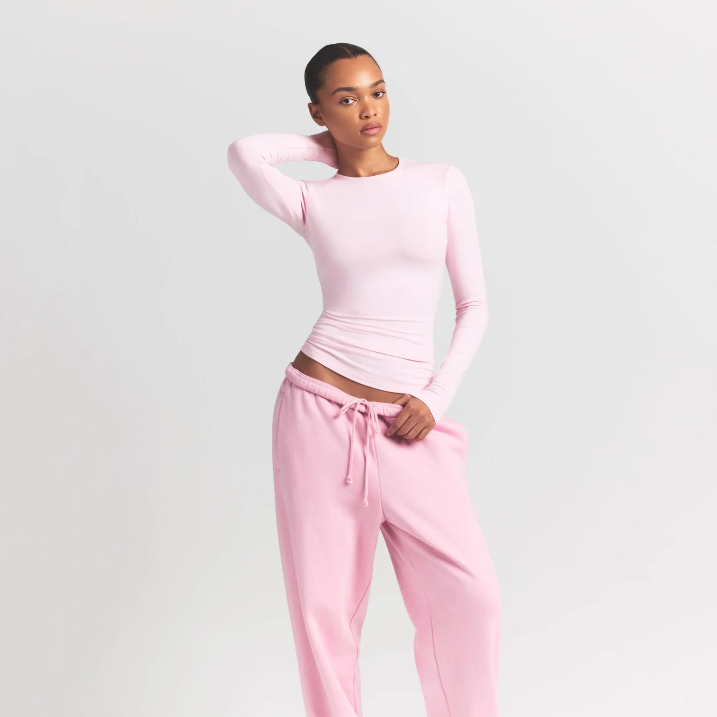 COTTON JERSEY LONG SLEEVE T-SHIRT | CHERRY BLOSSOM