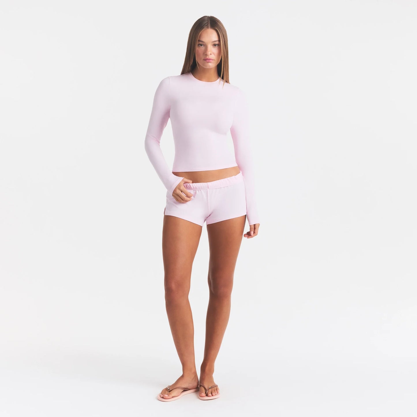 COTTON JERSEY LONG SLEEVE T-SHIRT | CHERRY BLOSSOM