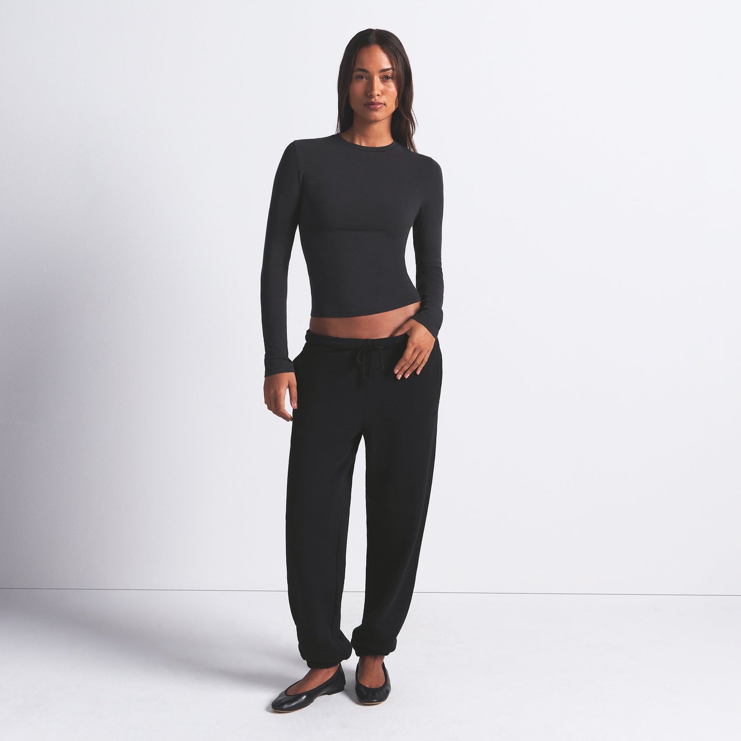 COTTON JERSEY LONG SLEEVE T-SHIRT | SOOT