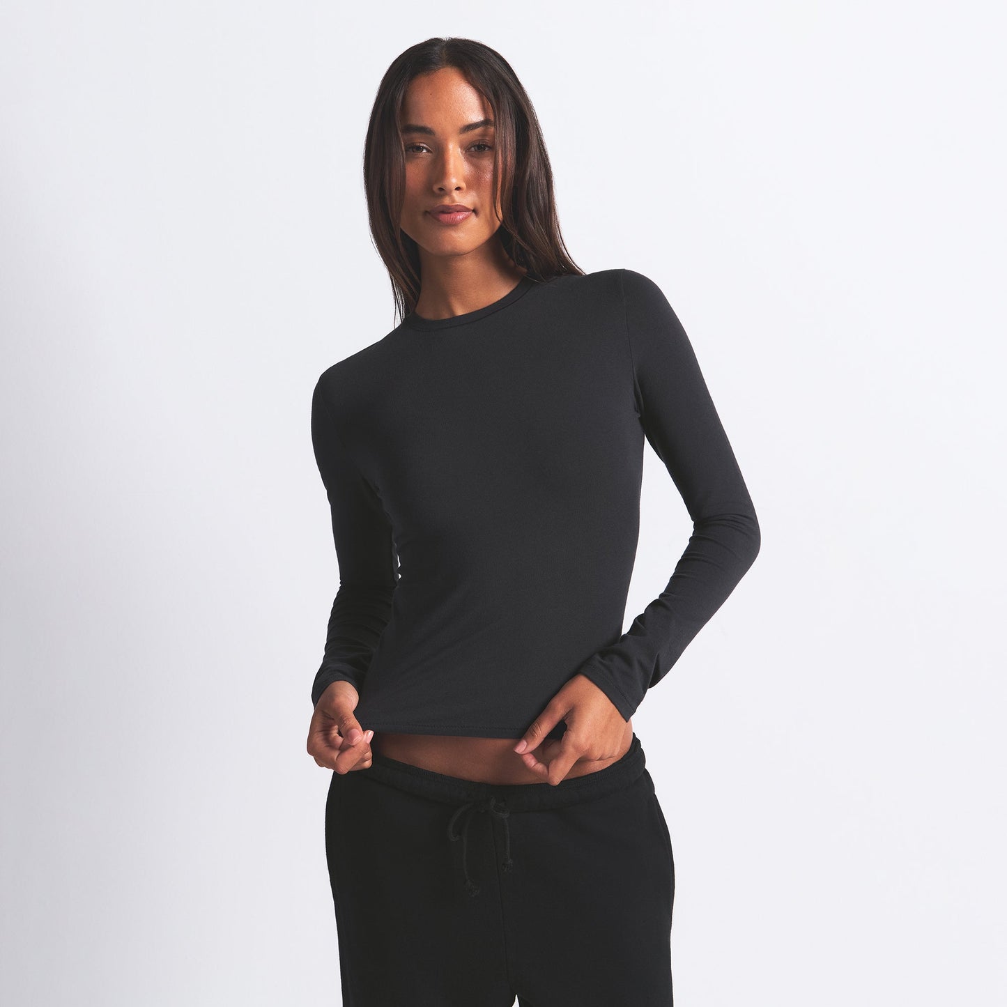 COTTON JERSEY LONG SLEEVE T-SHIRT | SOOT