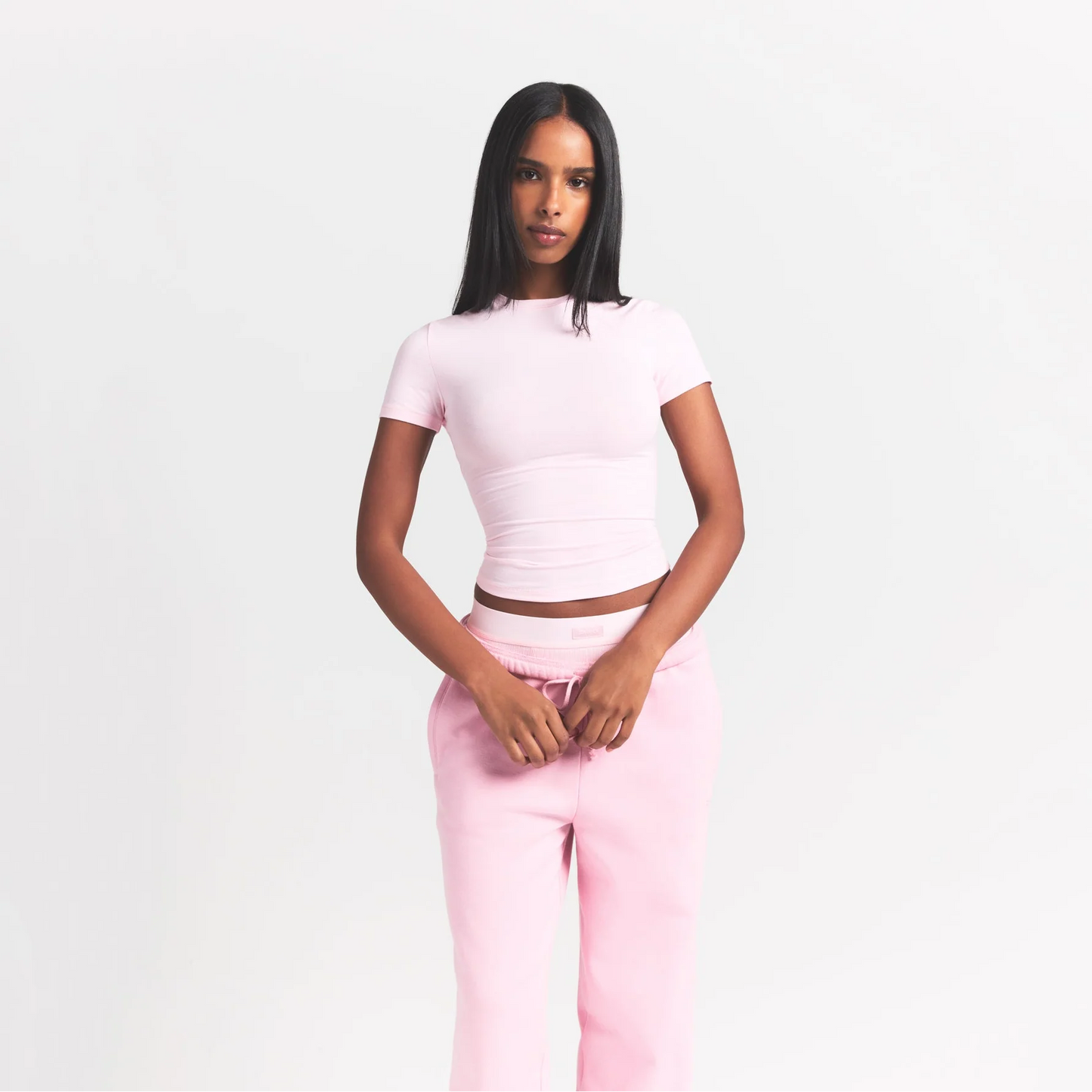 COTTON RIB T-SHIRT | CHERRY BLOSSOM