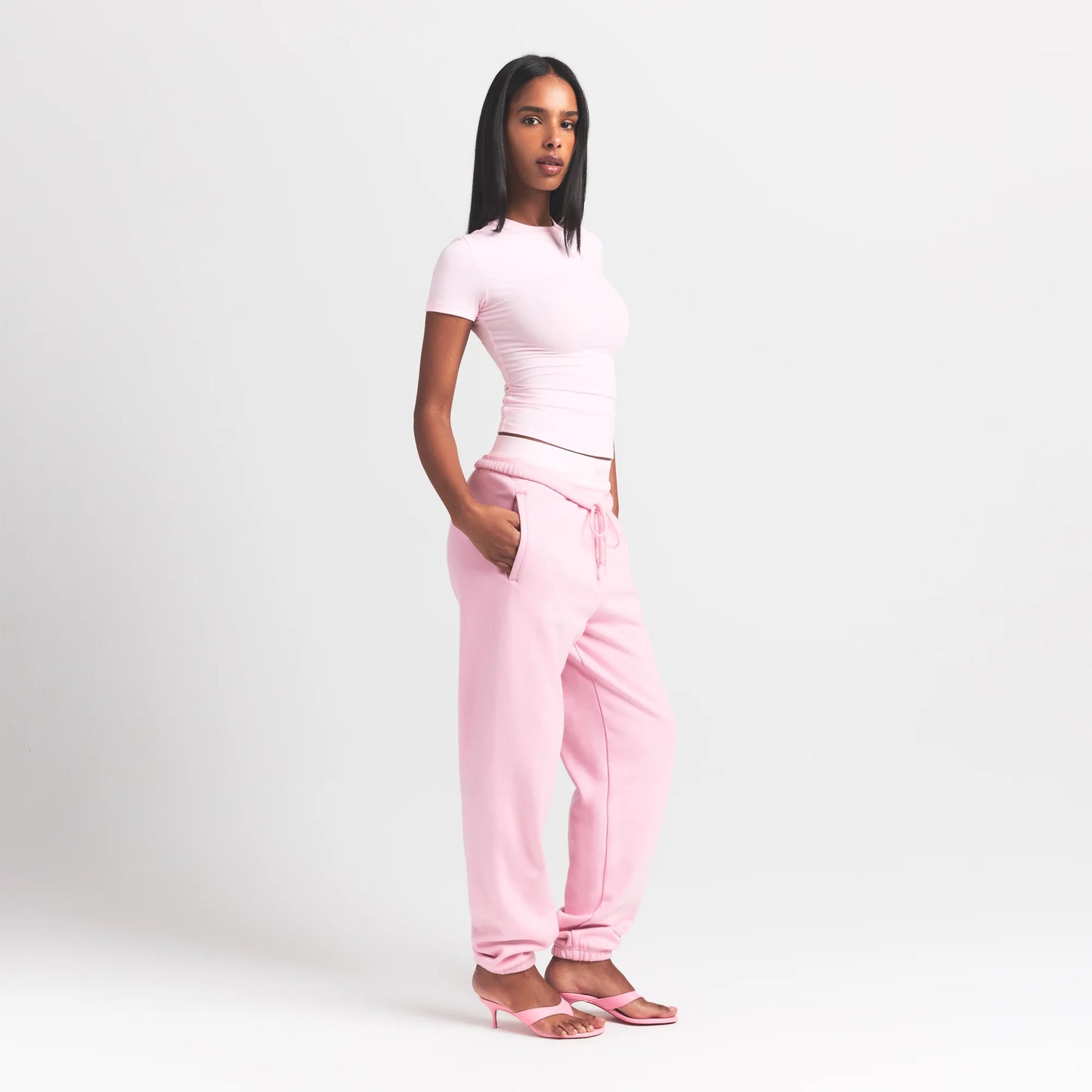 COTTON RIB T-SHIRT | CHERRY BLOSSOM