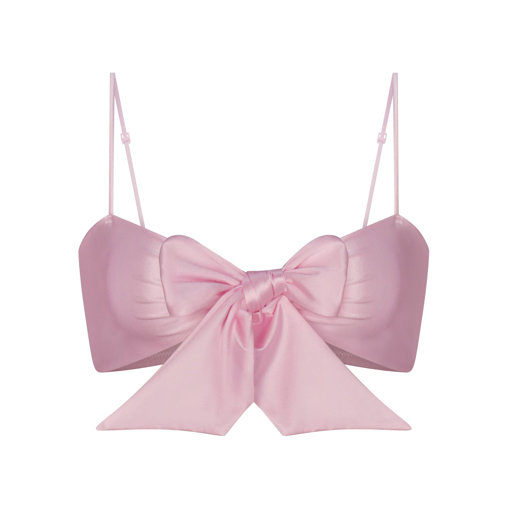 STRETCH SATIN TIE FRONT BRALETTE | HALITE