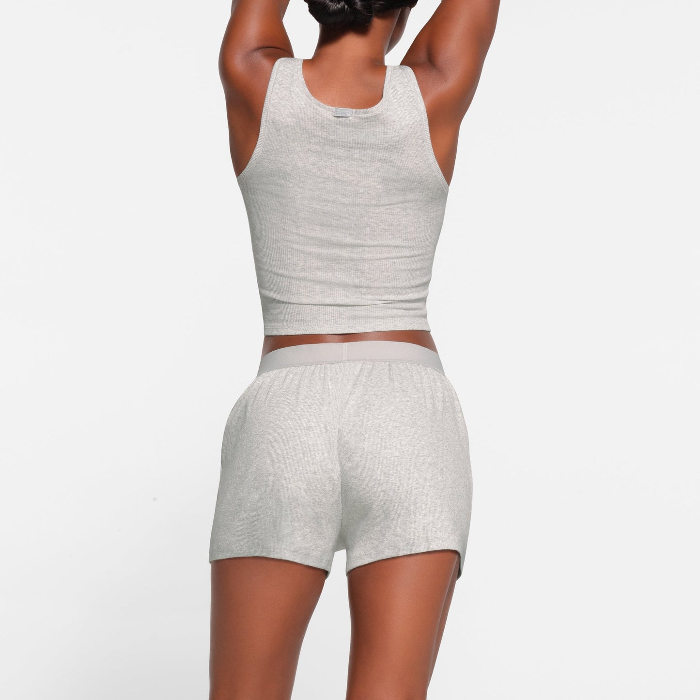 COTTON RIB LOOSE BOXER | LIGHT HEATHER GREY