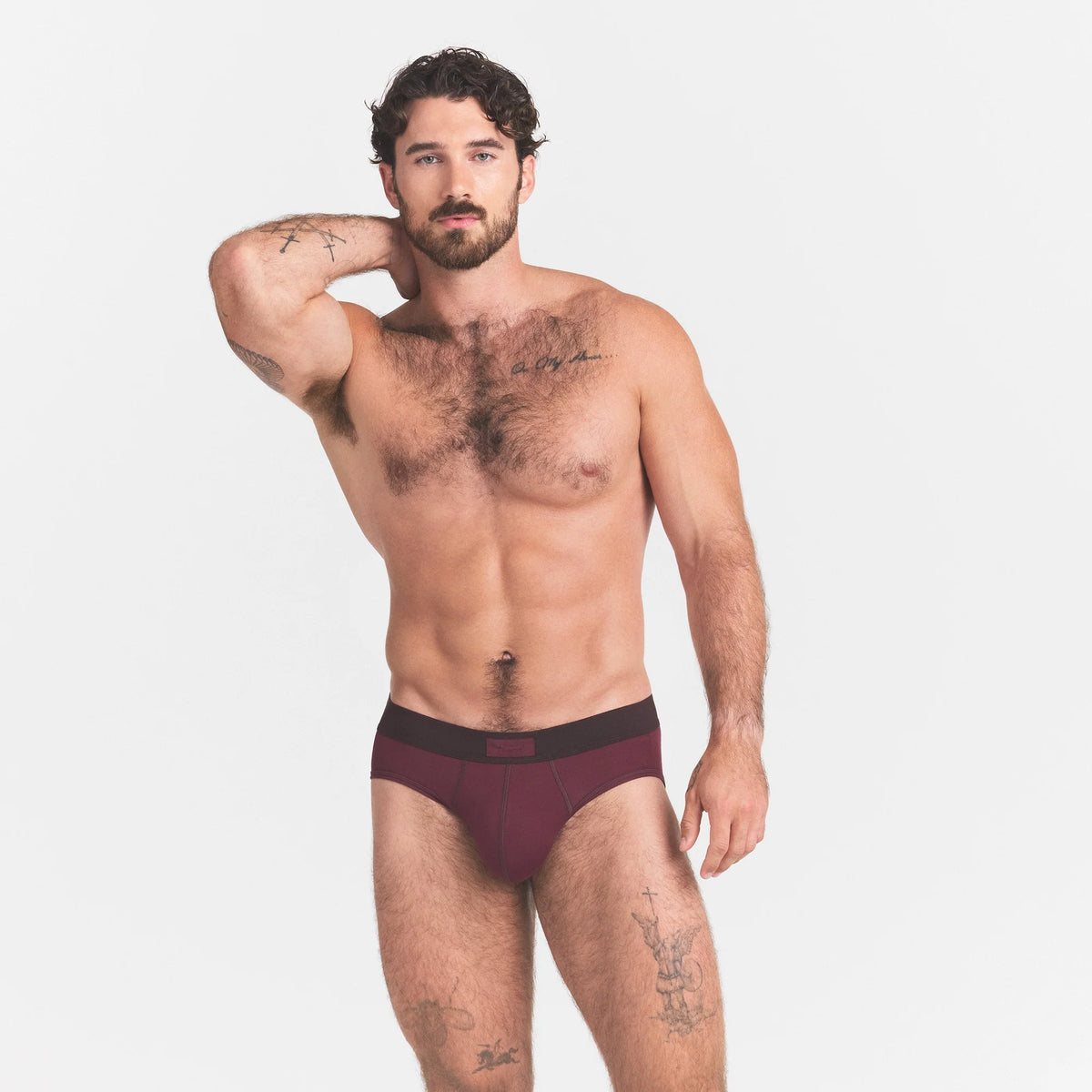 SKIMS COTTON MENS BRIEF 3-PACK | BORDEAUX STONE MULTI