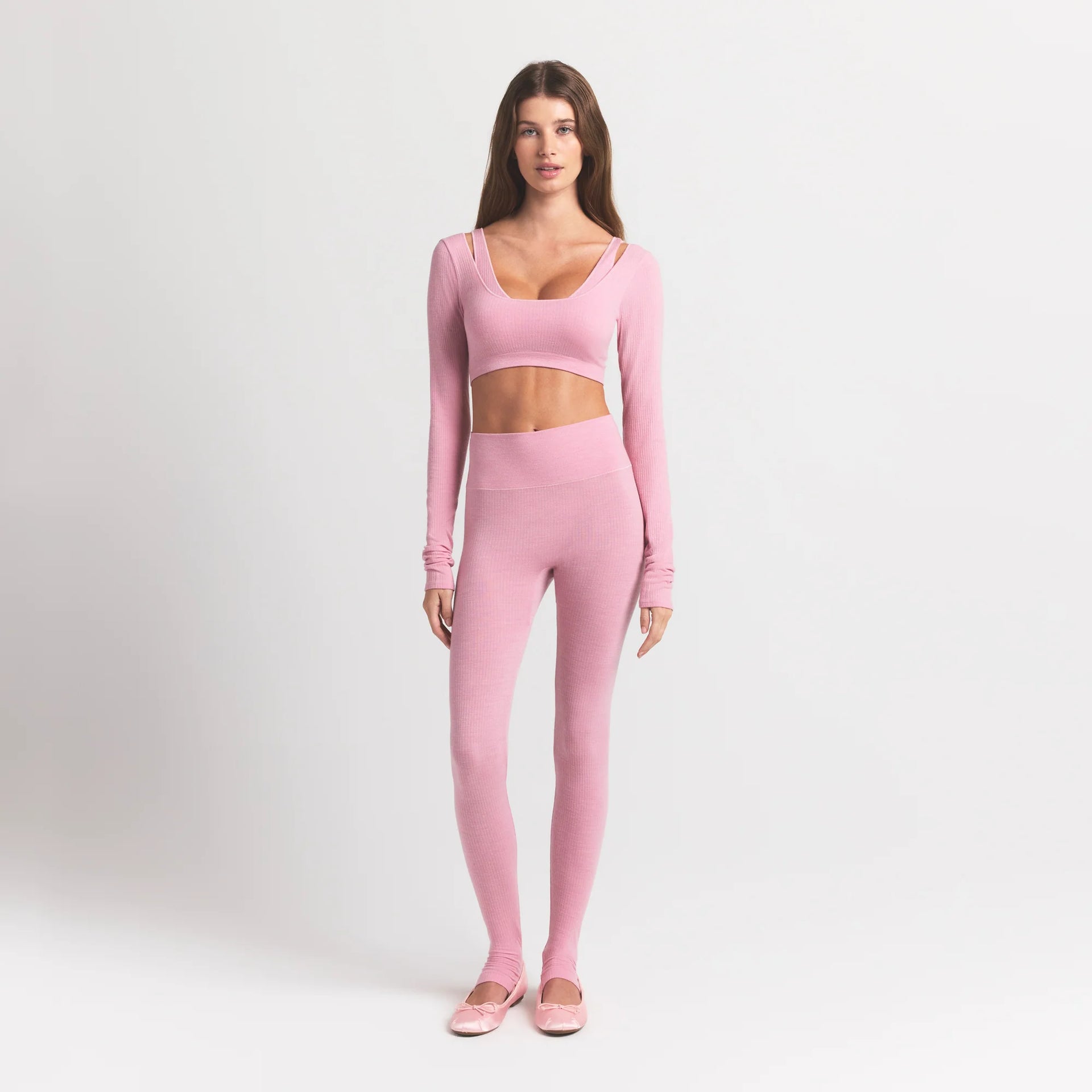 WOOL RIB HIGH-WAISTED LEGGING | HALITE