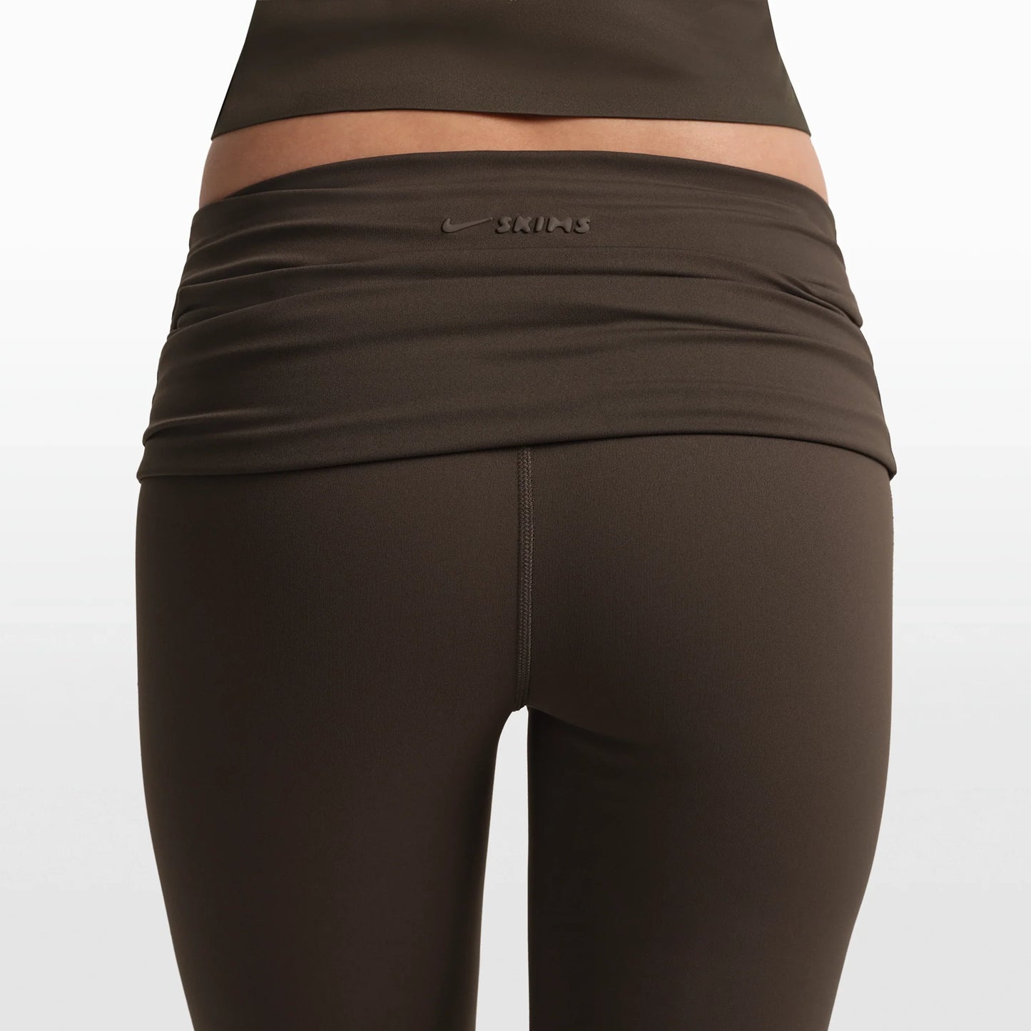 NikeSKIMS MATTE FOLDOVER WB SLIM FLARE 33 INCH LEGGING | DARK SEPIA