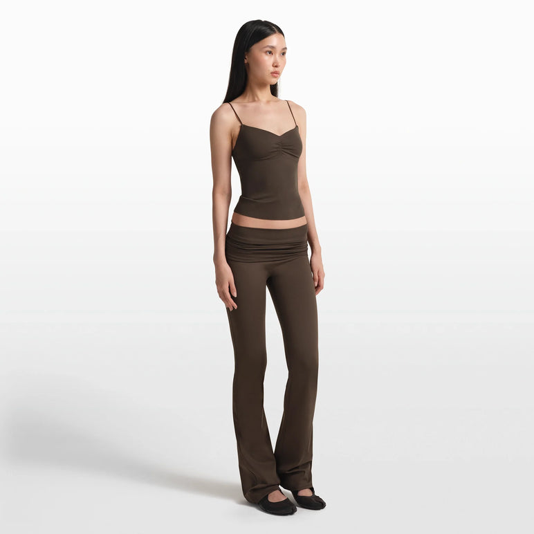 NikeSKIMS MATTE FOLDOVER WB SLIM FLARE 33 INCH LEGGING | DARK SEPIA