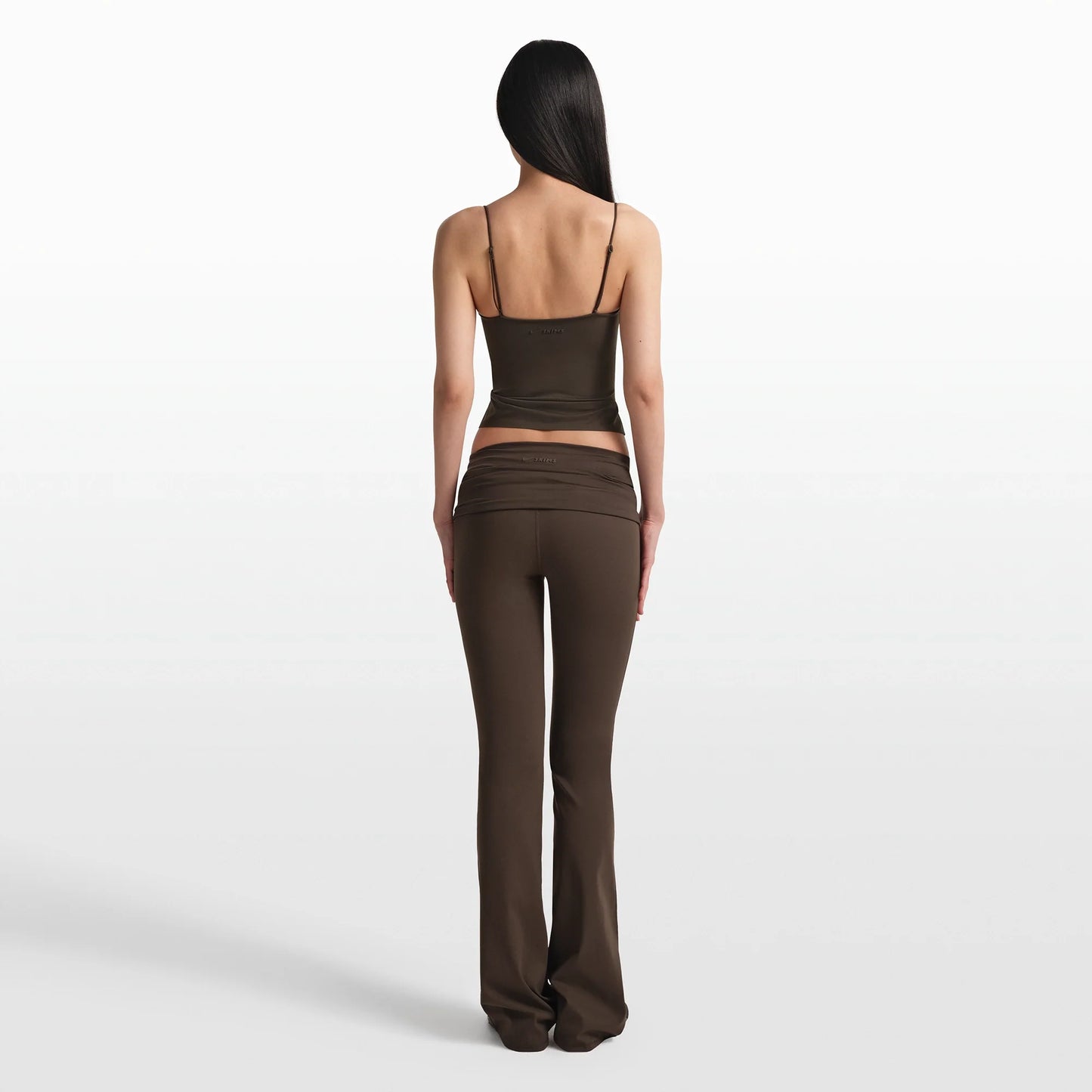 NikeSKIMS MATTE FOLDOVER WB SLIM FLARE 33 INCH LEGGING | DARK SEPIA