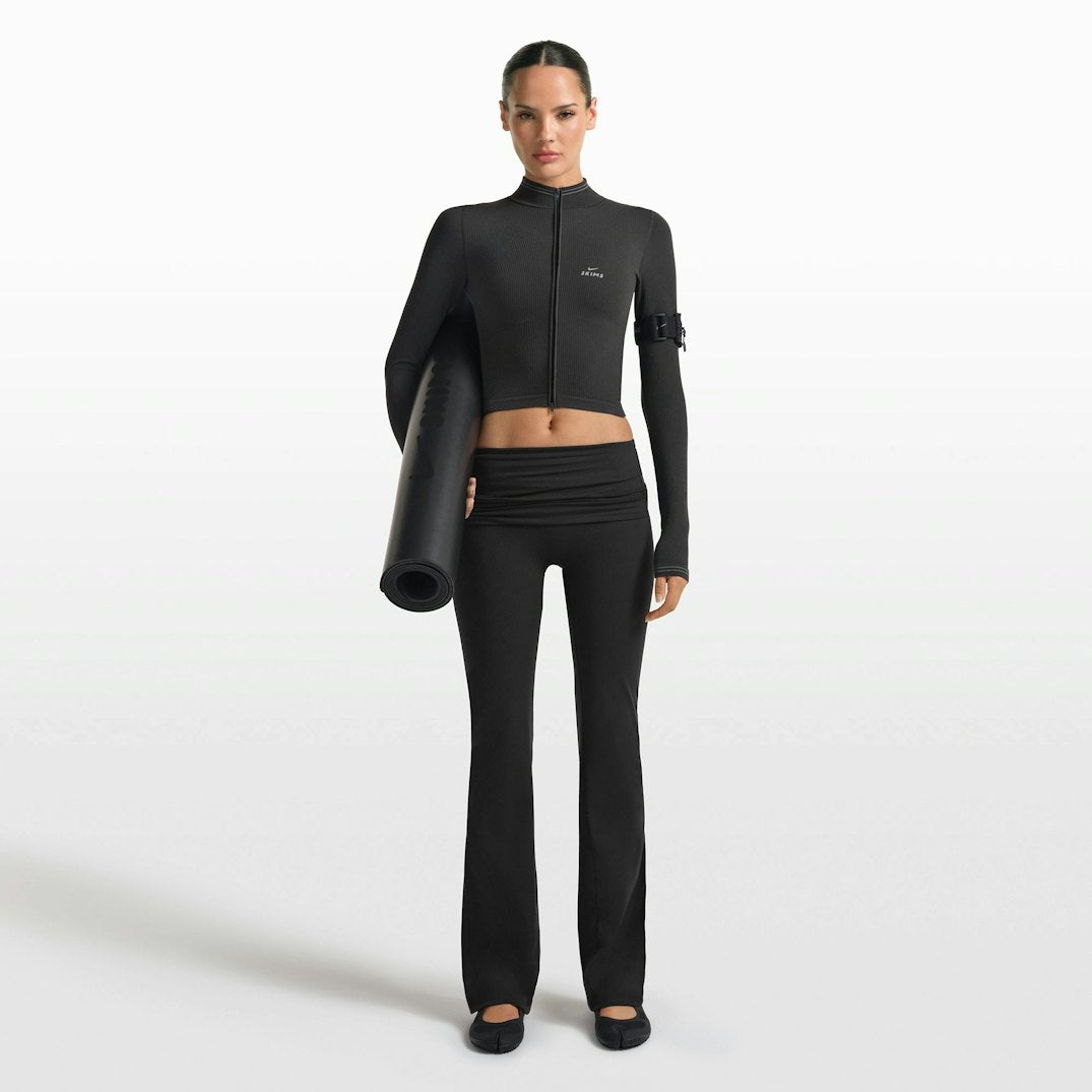 NikeSKIMS MATTE FOLDOVER WB SLIM FLARE 33 INCH LEGGING | OBSIDIAN