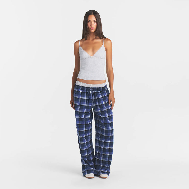 FLANNEL SLEEP OVERSIZED PANT | INDIGO OUTDOOR PLAID
