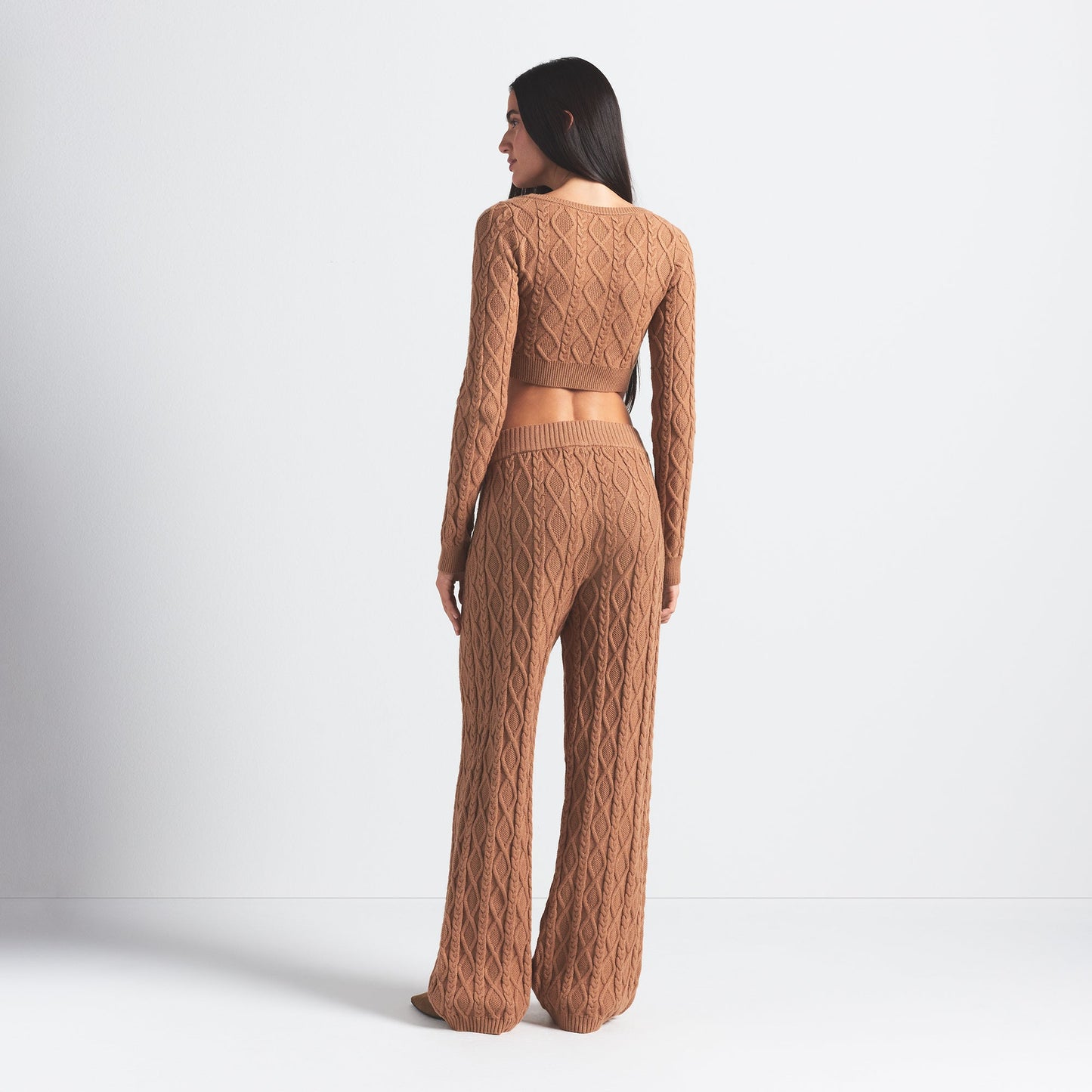 SWEATER KNIT STRAIGHT LEG PANT | DARK HONEY