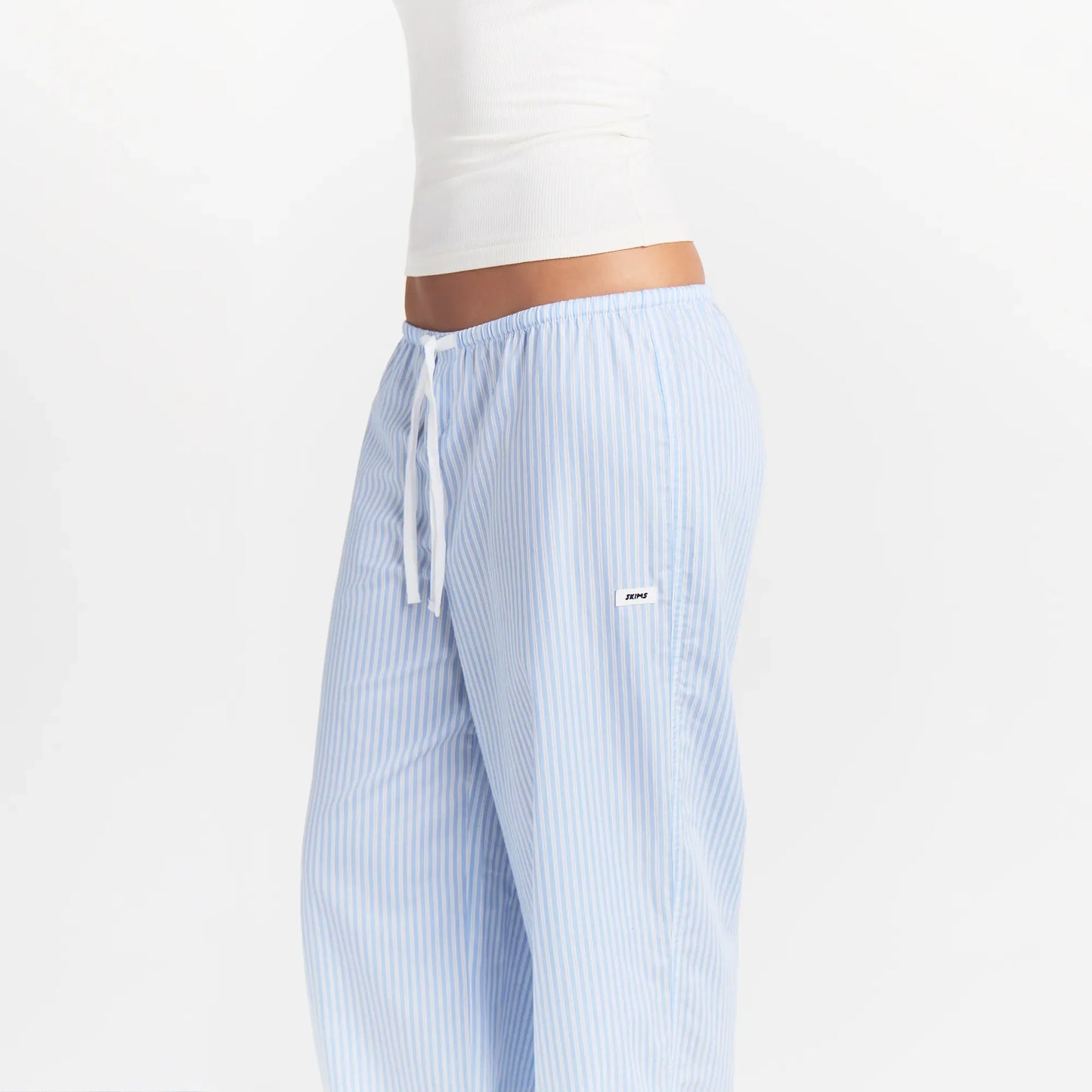 COTTON POPLIN SLEEP OVERSIZED PANT | MARINA MESH STRIPE