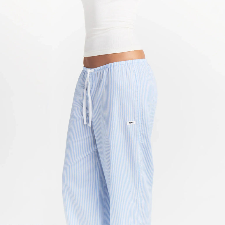 COTTON POPLIN SLEEP OVERSIZED PANT | MARINA MESH STRIPE