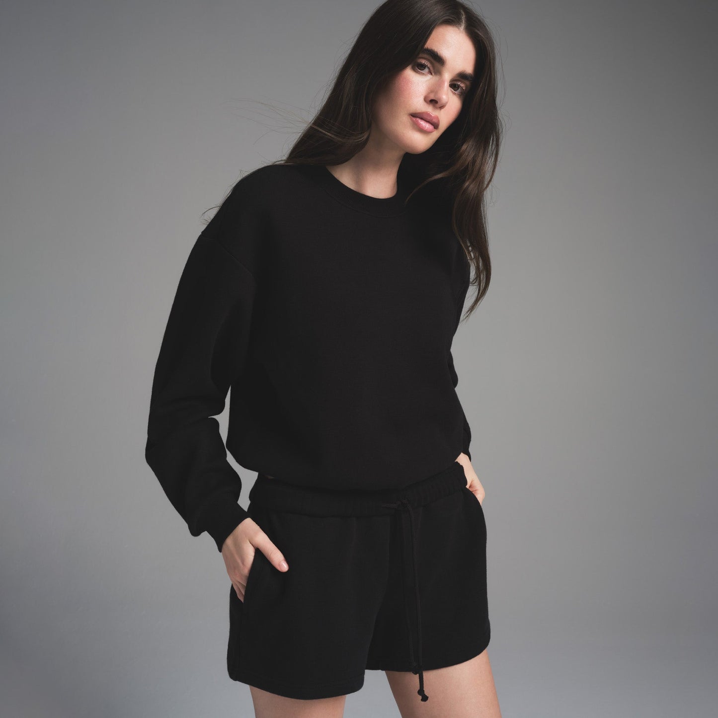 COTTON FLEECE SHORT | ONYX
