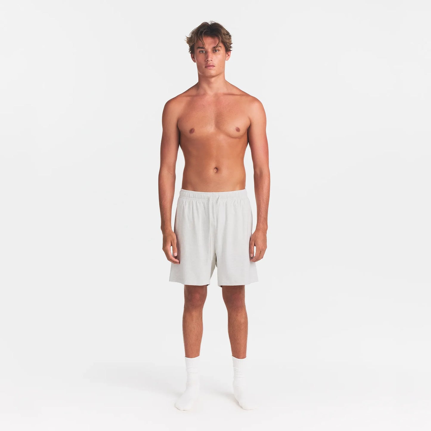 JERSEY LOUNGE MENS RELAXED SHORT | CHALK HEATHER