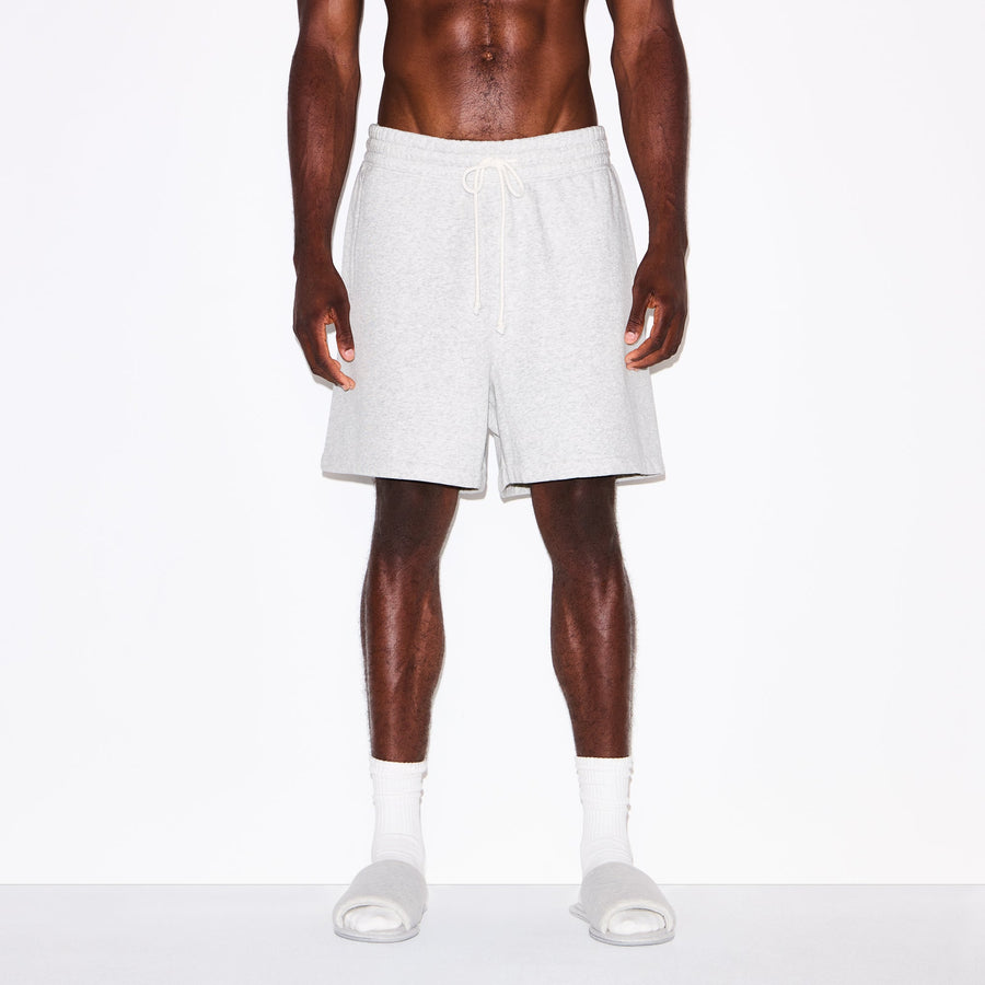 FLEECE LOUNGE MENS RELAXED SHORT | LIGHT HEATHER GREY