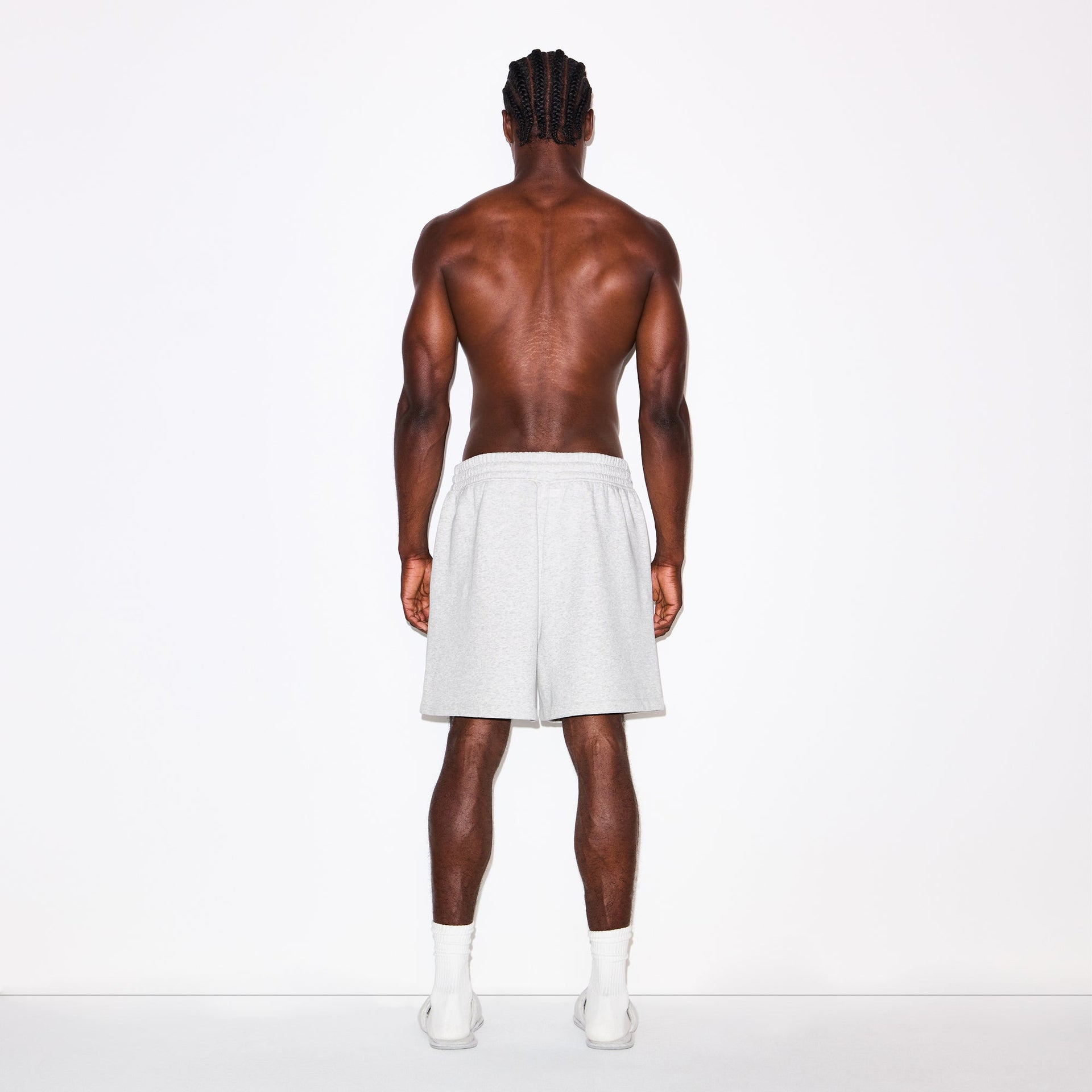 FLEECE LOUNGE MENS RELAXED SHORT | LIGHT HEATHER GREY